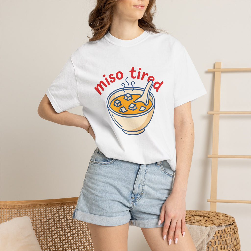 Miso Soup Dish Shirt Funny Meals Gift Women Graphic Tee Soup T-Shirt Humor Fan Illustrated Design Food Graphic Tshirt Contemporary Tofu