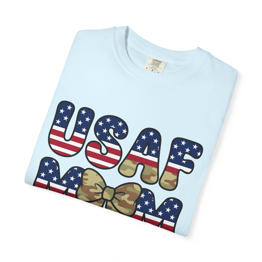Camo Hair Bow Shirt Military Mom Freedom Gift Women Thick Tee Hair Bow T-Shirt Military Wife Fan Bold Tshirt Liberty Graphic Old School