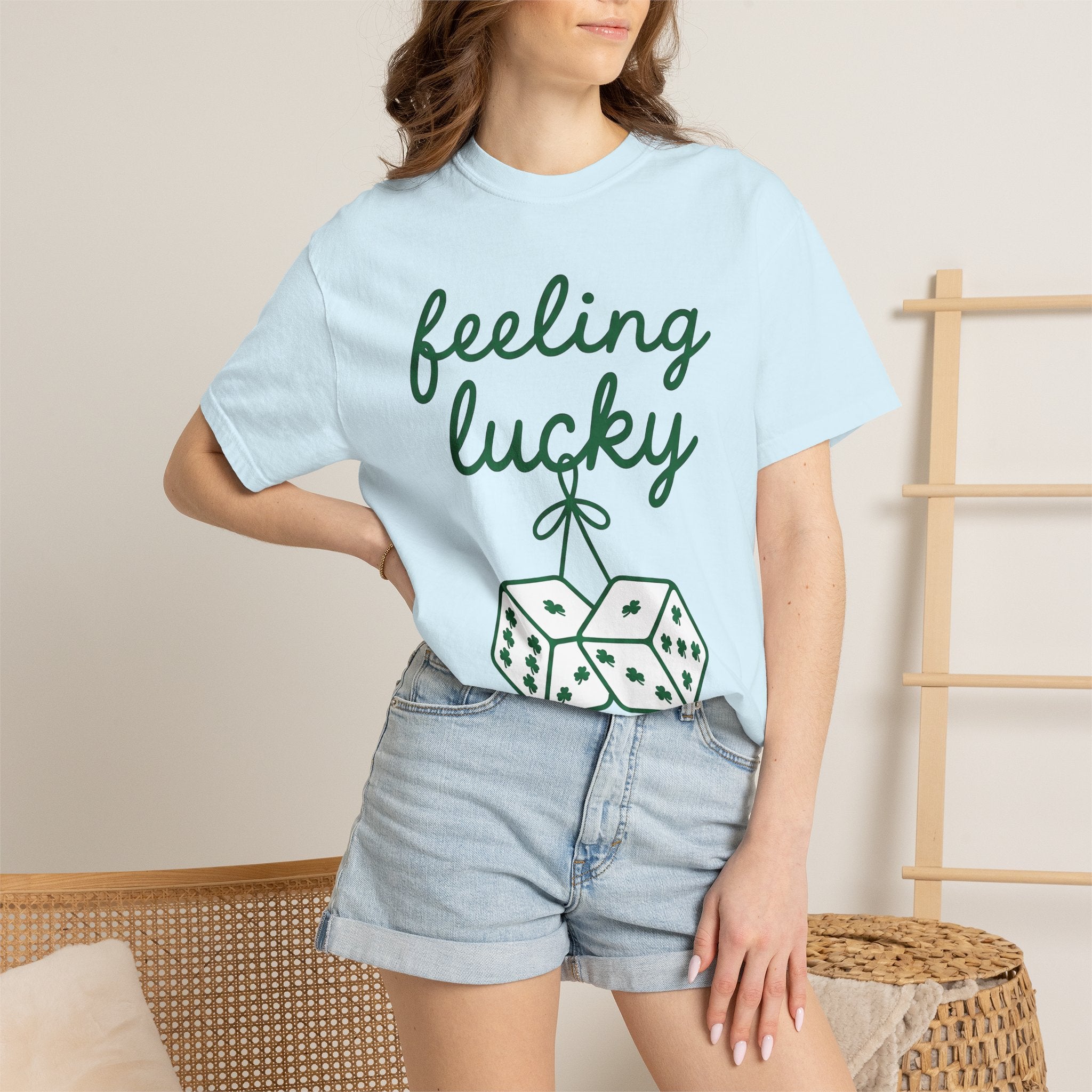 Clover Dice Shirt St Patrick's Day Cards Gift Women Line Art Tee Dice Set T-Shirt Luck Fan Minimalist Tshirt Stationery Graphic Bold Leaf