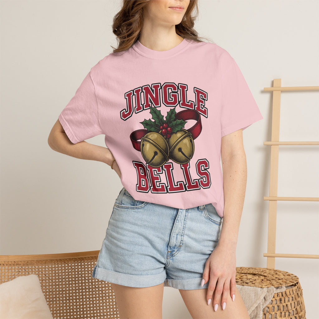 Holiday Bells Shirt Christmas Yuletide Gift Women Farmhouse Tee Jingle Bell T-Shirt Christmas Fan Rustic Tshirt Winter Graphic Antique Pine