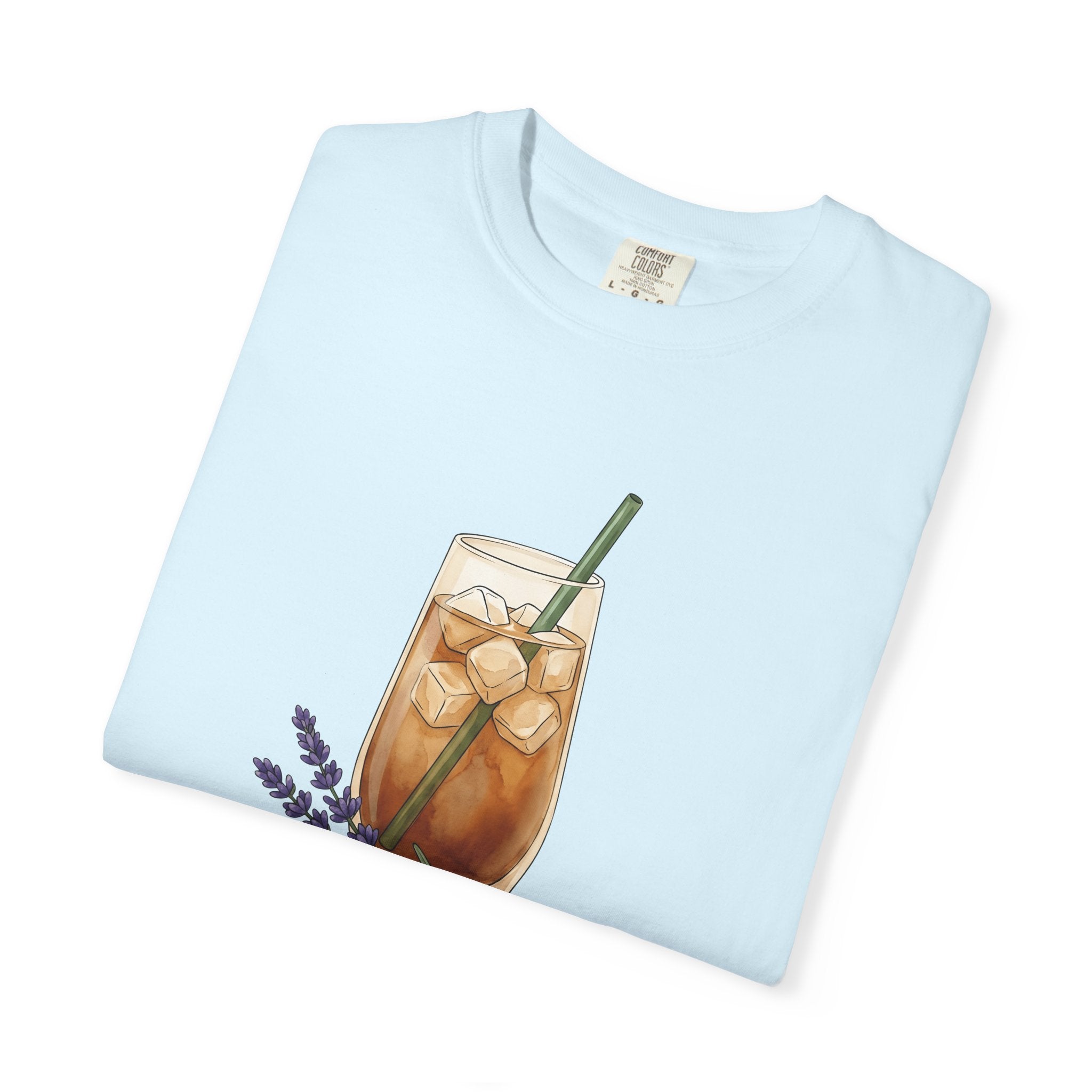 Iced Coffee Shirt Coffee Floral Gift Women Watercolor Tee Cold Brew T-Shirt Coffee Fan Watercolour Tshirt Botanical Graphic Minimalist