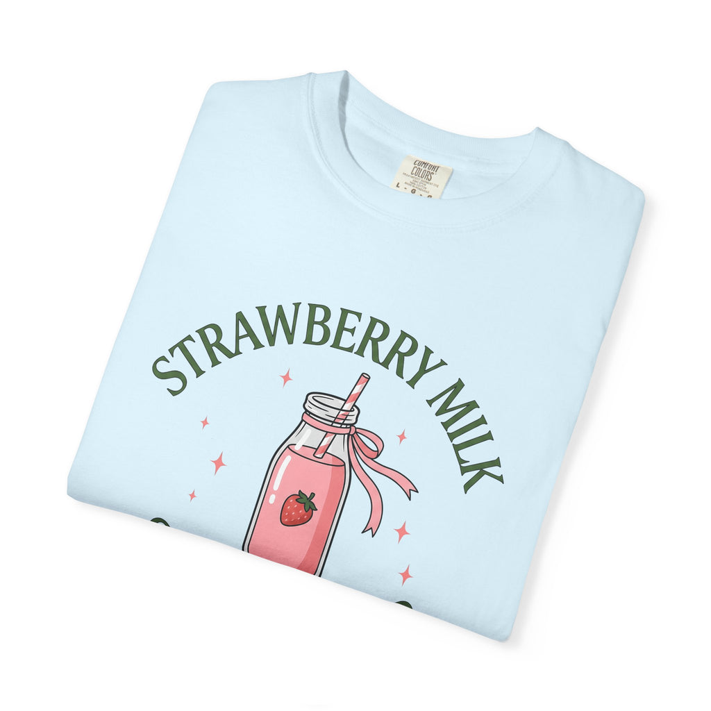 Strawberry Milk Bottle Shirt Desserts Beverage Gift Women Kawaii Tee Milk Bottle T-Shirt Dessert Fan Cute Tshirt Drink Graphic Retro Pink