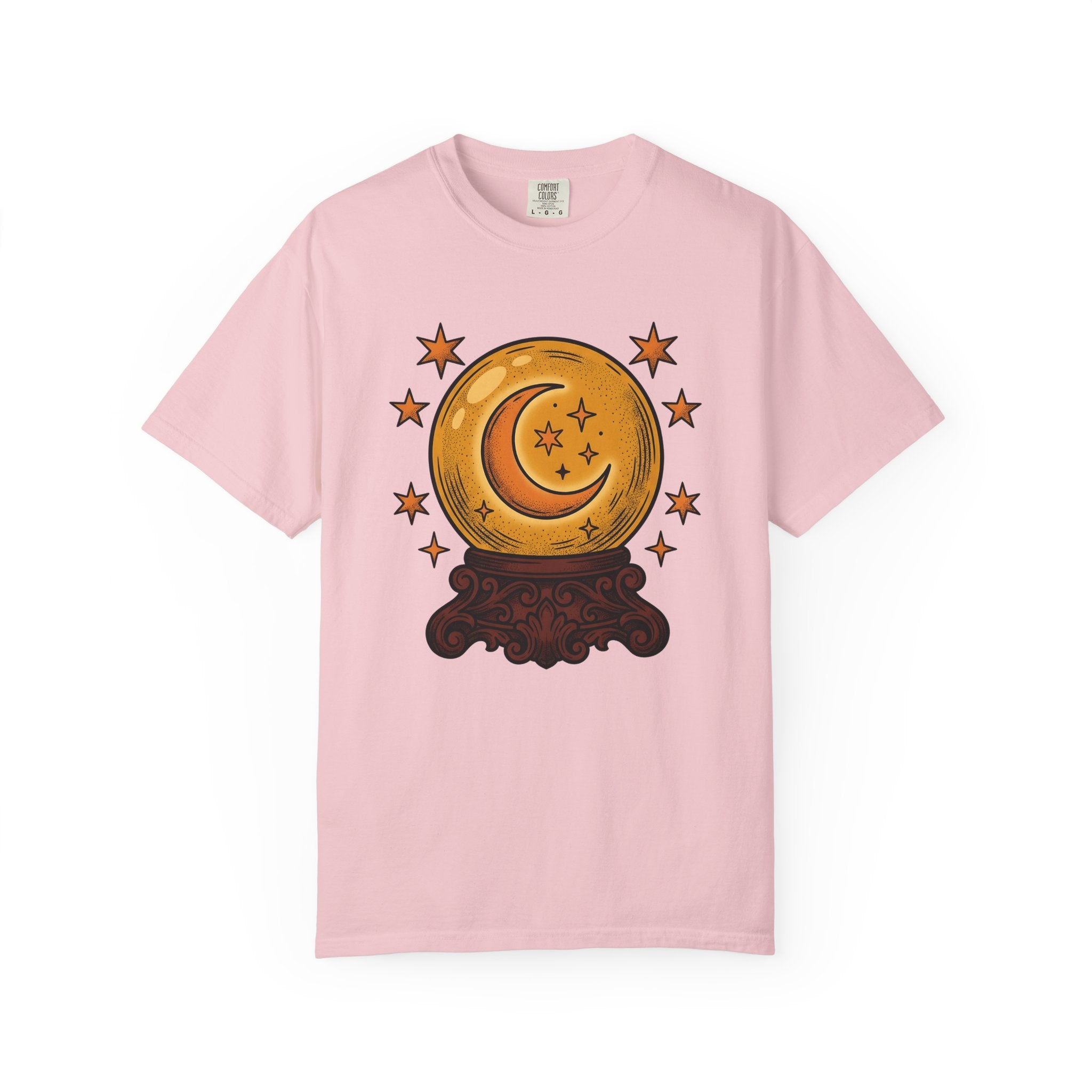Crystal Ball Shirt Boho Chic Celestial Gift Women Mystical Tee Oracle T-Shirt Bohemian Enthusiast Magical Tshirt Galaxy Graphic Vintage Moon