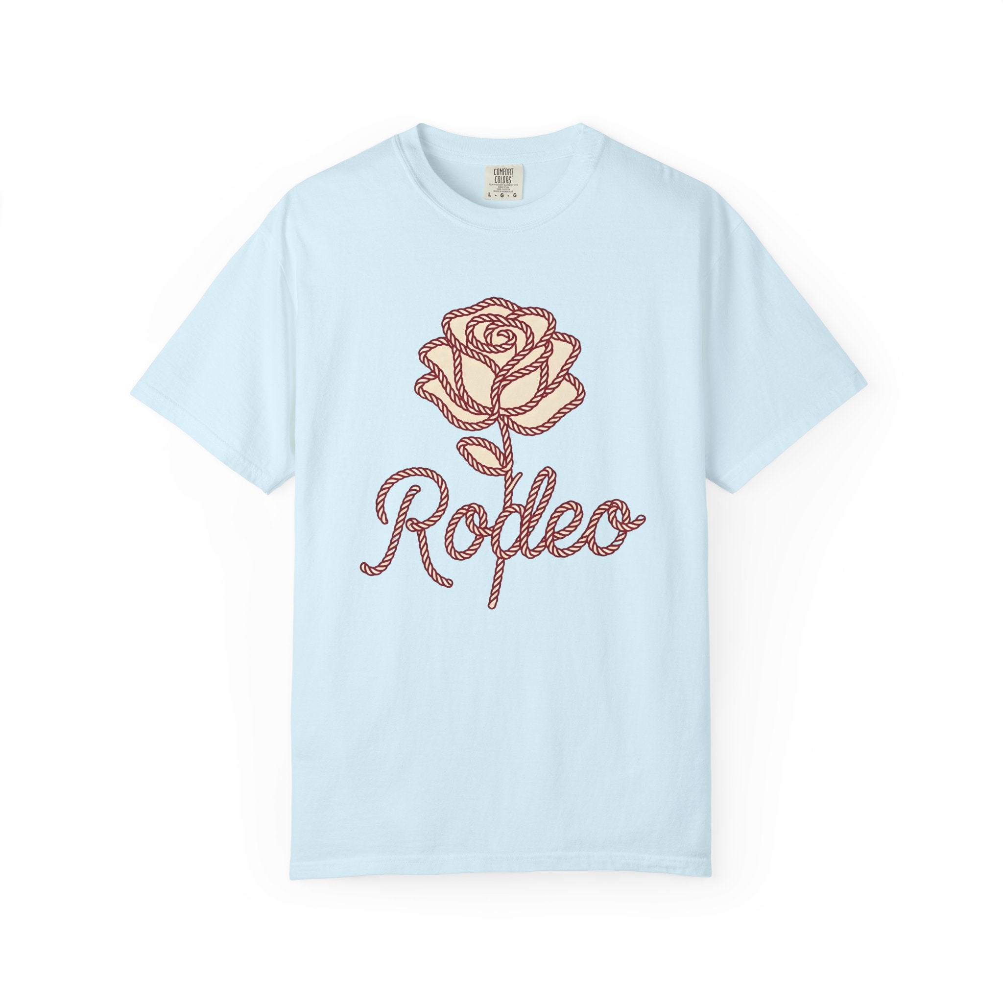 Cord Rose Shirt Cowgirl Livestock Gift Women Folk Tee Rose T-Shirt Rodeo Fan Handdrawn Tshirt Farm Graphic Sketch Noose Tshirt