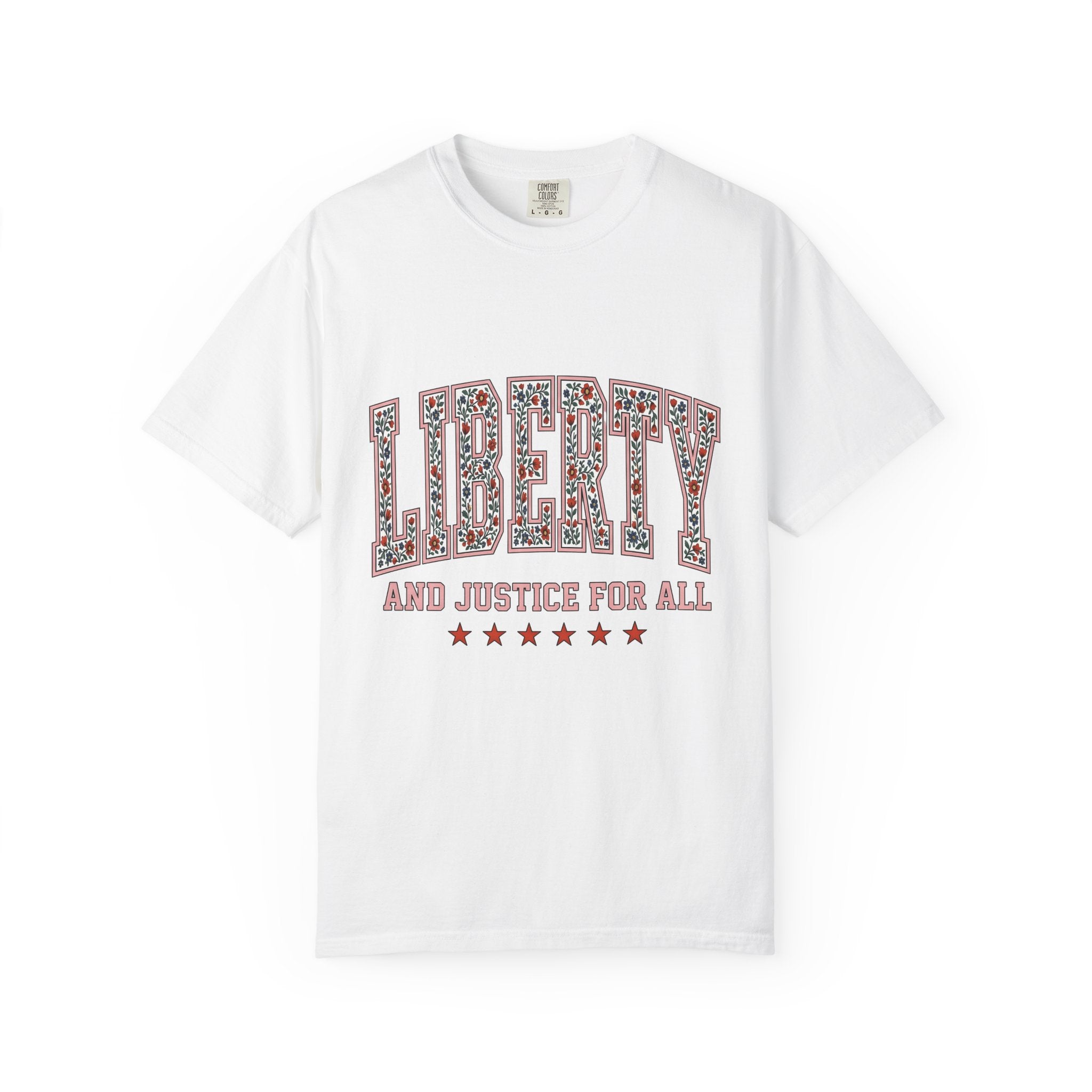 Flower Varsity Letters Shirt America Flag Gift Women Retro Tee Floral Varsity T-Shirt American Enthusiast Vintage Tshirt Banner Graphic