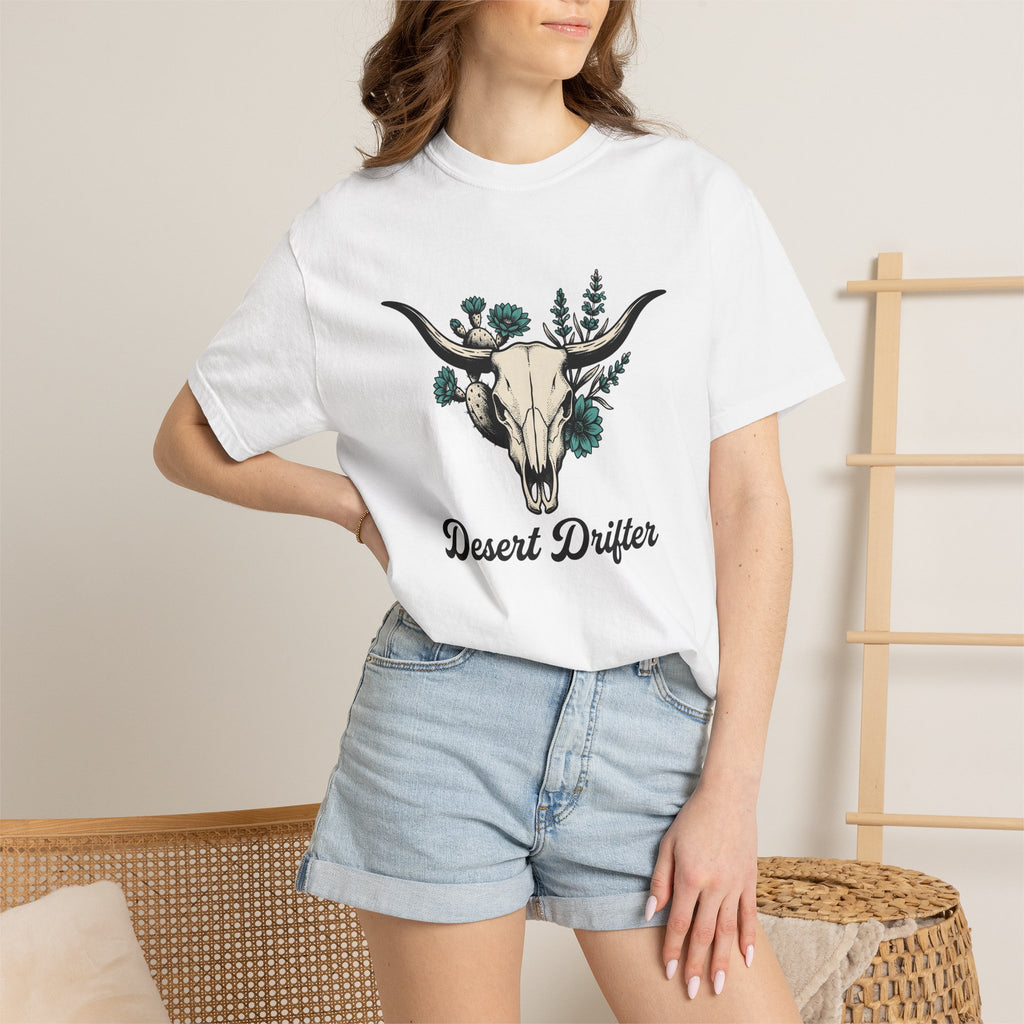 Bull Skull Shirt Cowgirl Western Gift Women Boho Tee Skull T-Shirt Rodeo Fan Cowboy Tshirt Country Graphic Vintage Cactus Tshirt