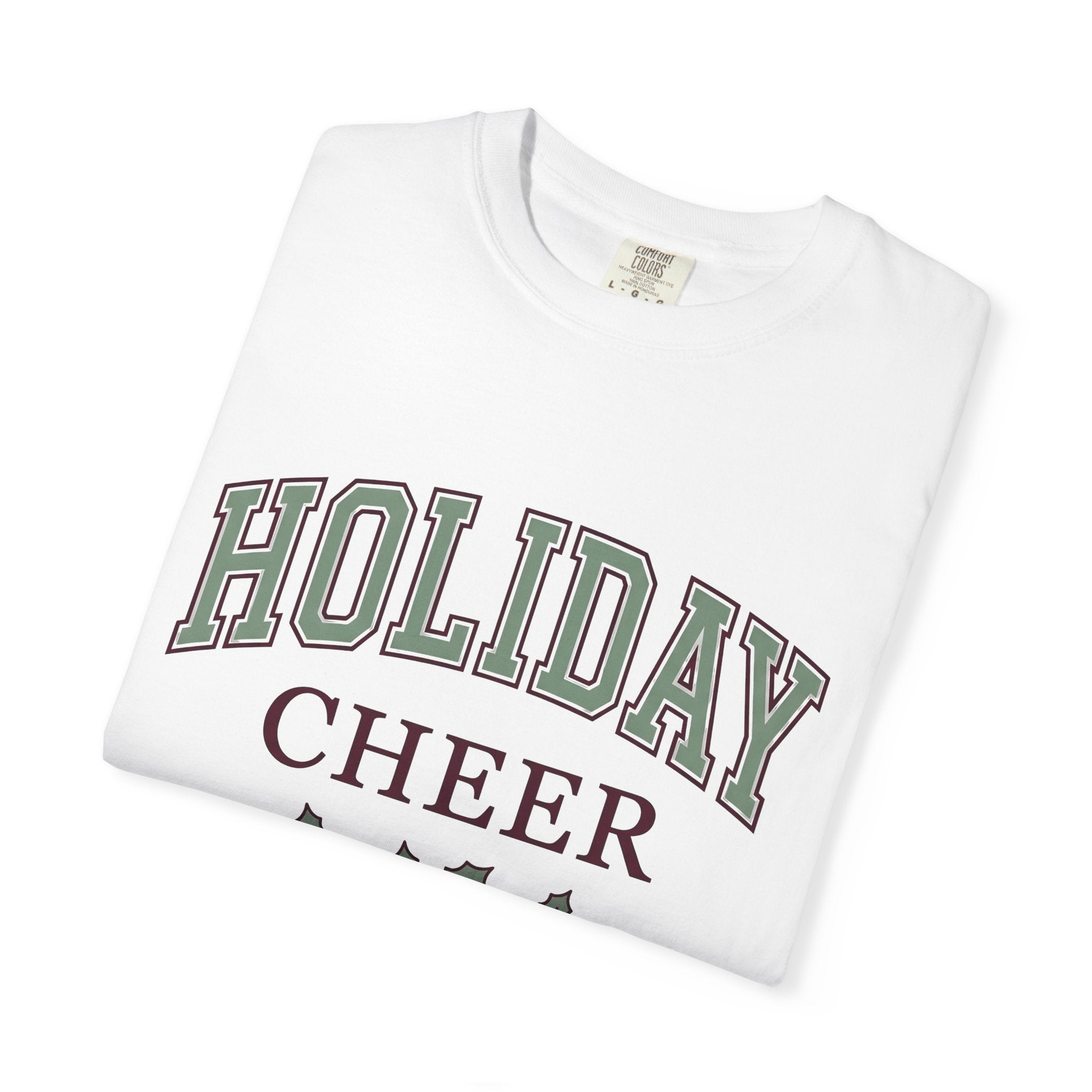 Holly Leaves Shirt Holiday Christmas Gift Women Collegiate Tee Holly T-Shirt Christmas Fan Retro Tshirt Xmas Graphic Vintage Berries Tshirt