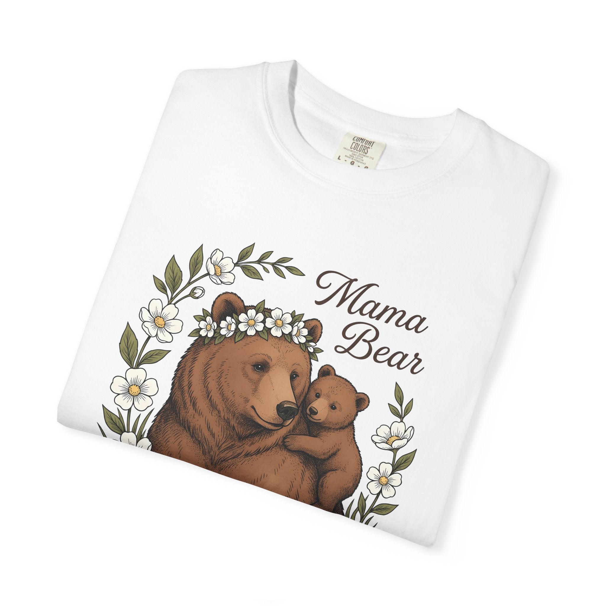 Bear Clan Shirt Moms Fauna Gift Women Cartoon Tee Bear T-Shirt Mother Fan Bear Tshirt Wildlife Graphic Classic Florals Tshirt