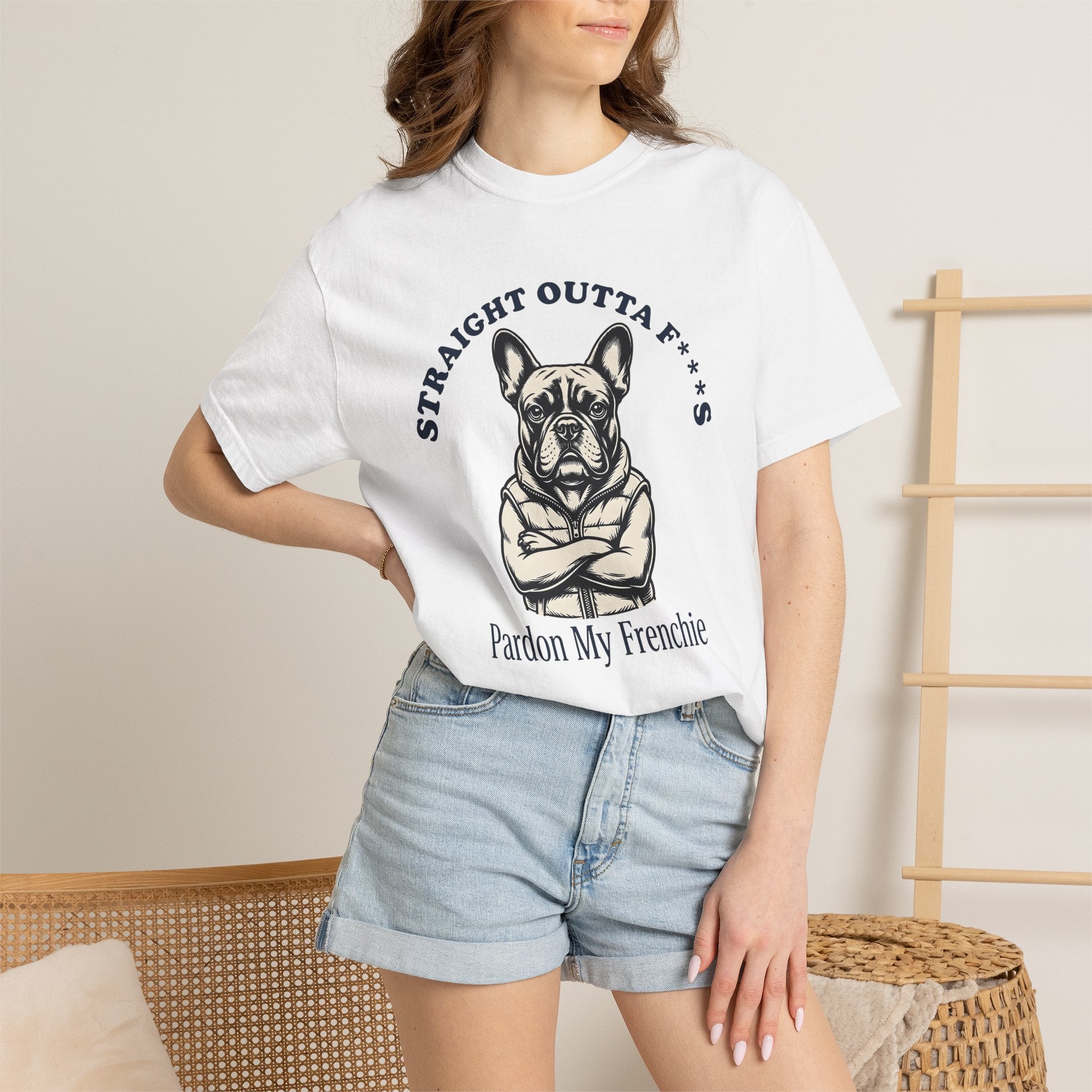 French Bulldog Shirt Dog Joke Gift Women Illustration Tee Bulldog T-Shirt Dog Fan Artistic Tshirt Humor Graphic Classic Vest Tshirt