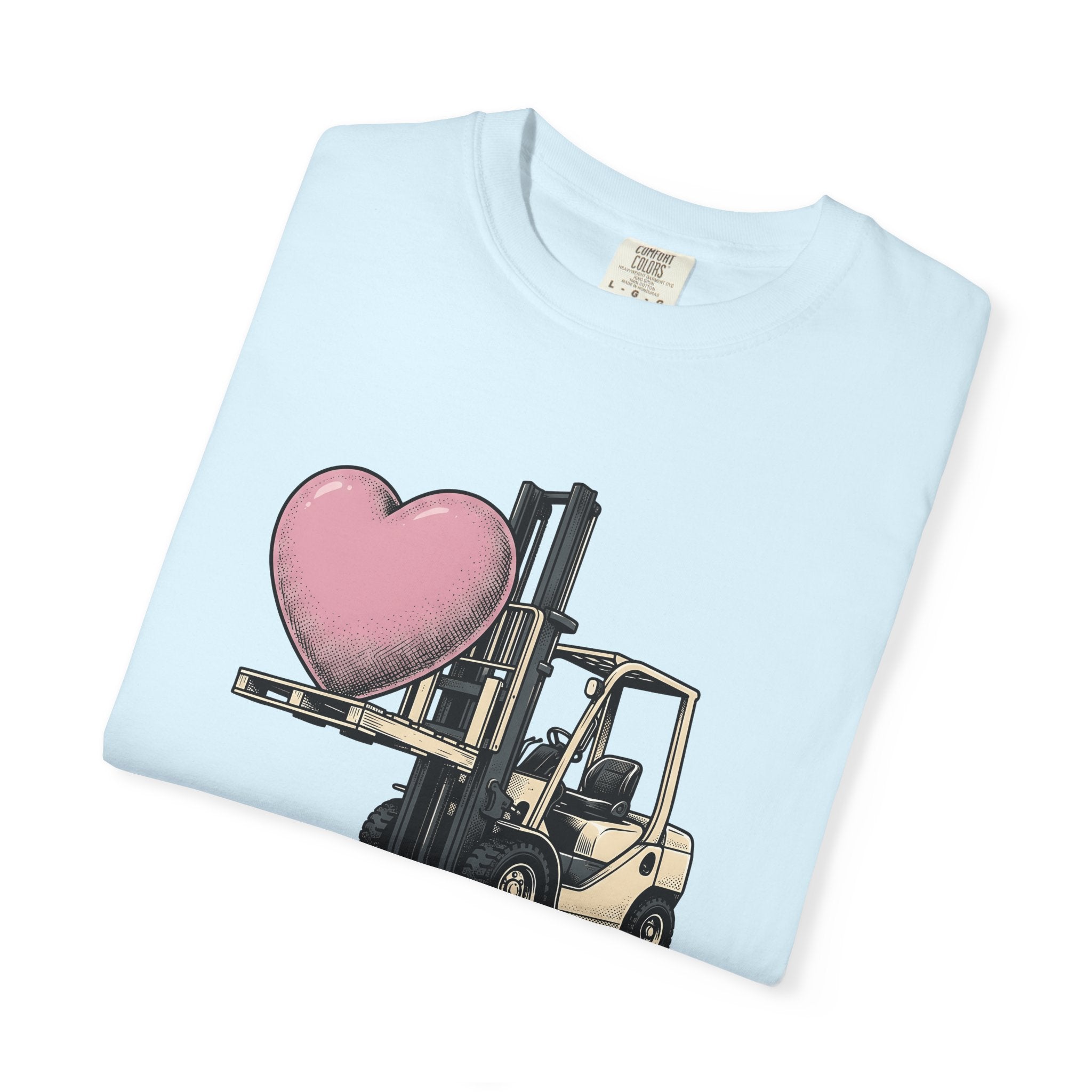 Forklift Love Shirt Valentines Day Romance Gift Women Classic Tee Forklift T-Shirt Valentine Fan Retro Tshirt Love Graphic Throwback Red