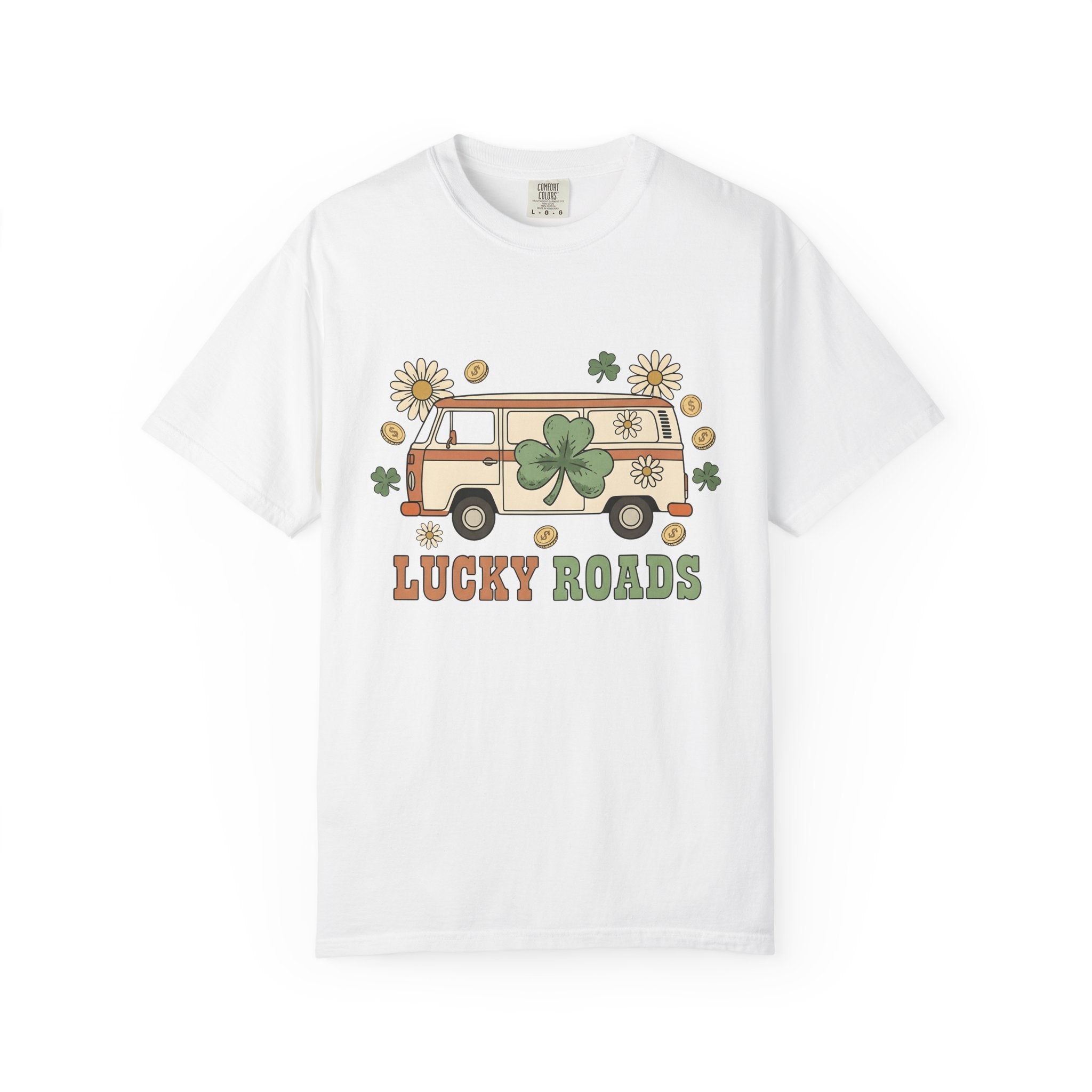 Camper Four Leaf Shirt St Patrick's Day Journey Gift Women Retro Tee Lucky Charm T-Shirt Shamrock Fan Retro Style Tshirt Travel Graphic