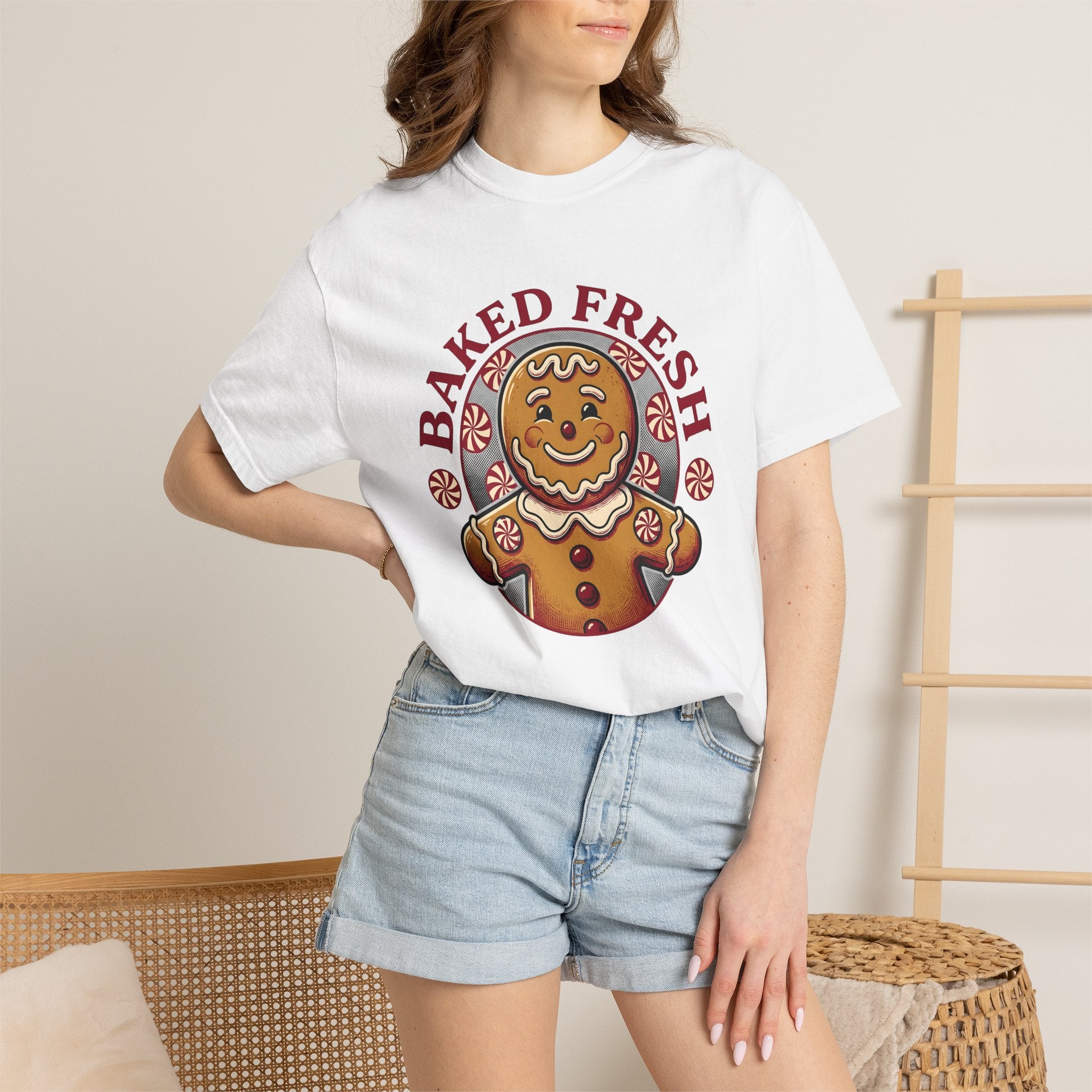 Gingerbread Snack Shirt Christmas Confectionery Gift Women Traditional Tee Gingerbread T-Shirt Christmas Fan Vintage Tshirt Candy Graphic
