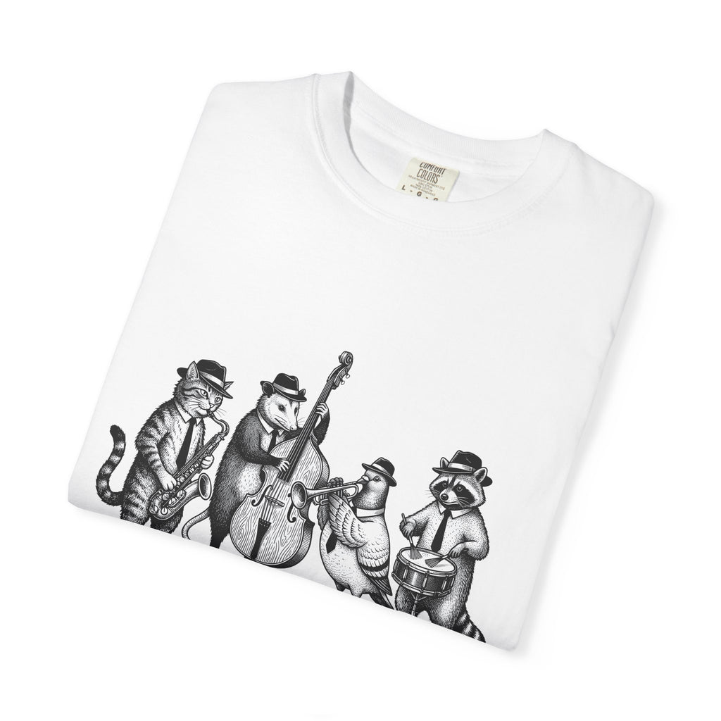 Jazz Band Animals Shirt Funny Band Gift Women Illustration Tee Animal Band T-Shirt Comedy Fan Cartoon Tshirt Orchestra Graphic Drawing