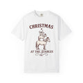 Horse Pile Shirt Christmas Pet Gift Women Rustic Tee Horses T-Shirt Christmas Fan Equine Tshirt Animal Graphic Retro Christmas Hat Tshirt