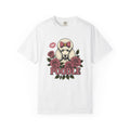 Poodle Puppy Shirt Dog Botanical Gift Women Retro Tee Puppy T-Shirt Dog Fan Canine Tshirt Floral Graphic Illustration Sketch Flowers Tshirt