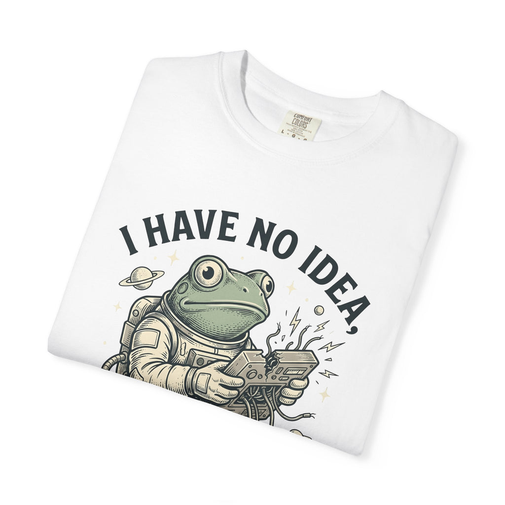 Astronaut Frog Shirt Funny Planets Gift Women Cartoon Tee Space Frog T-Shirt Comedy Fan Cartoonish Tshirt Galaxy Graphic Doodle