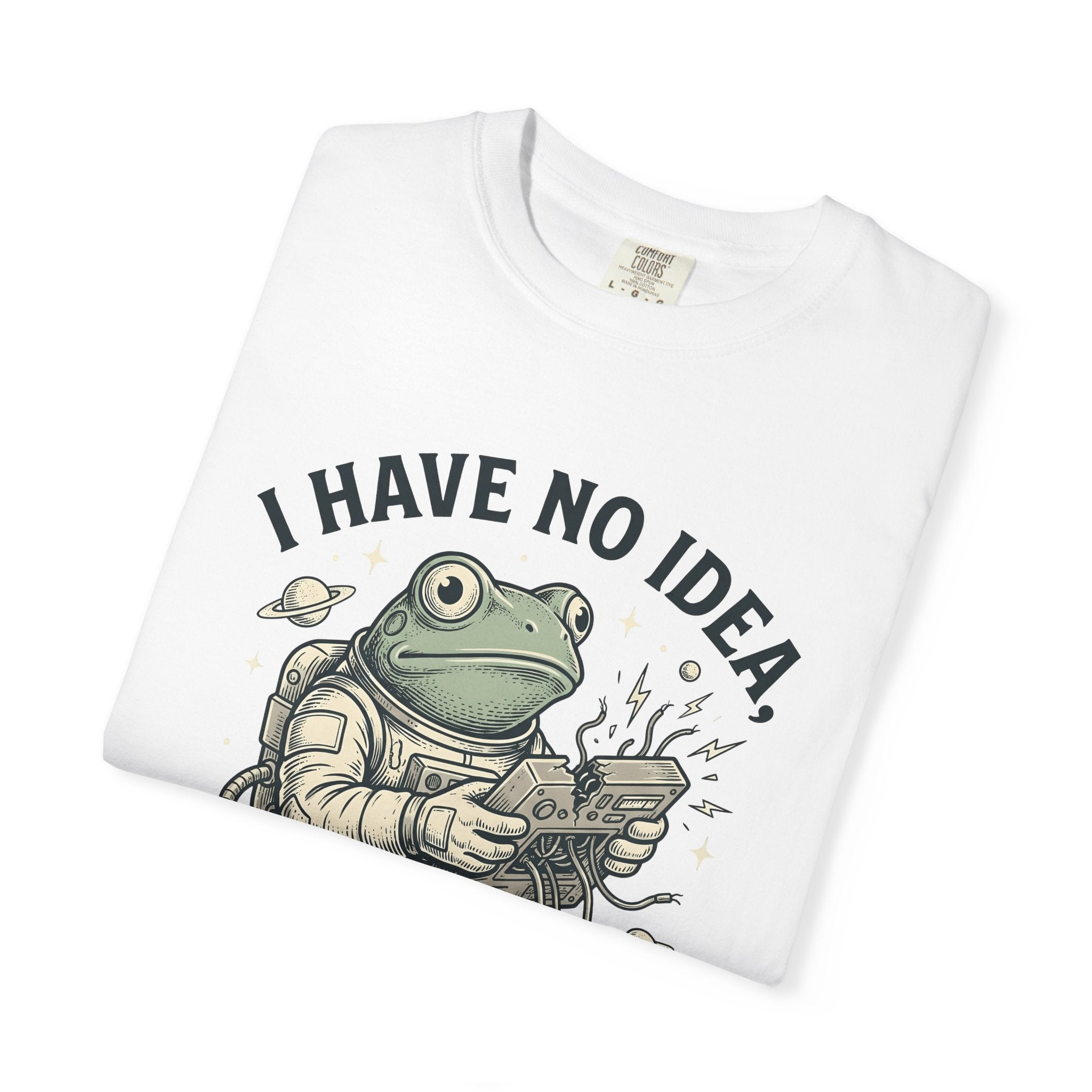 Astronaut Frog Shirt Funny Planets Gift Women Cartoon Tee Space Frog T-Shirt Comedy Fan Cartoonish Tshirt Galaxy Graphic Doodle
