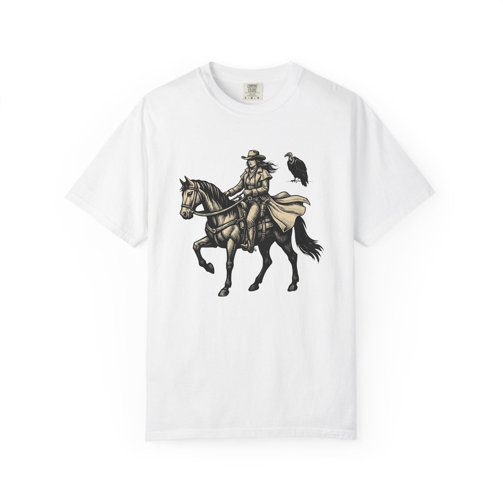 Cowgirl Horse Shirt Cowgirl Equestrian Gift Women Hand Drawn Tee Horseback T-Shirt Cowgirl Fan Handdrawn Tshirt Horse Riding Graphic Country