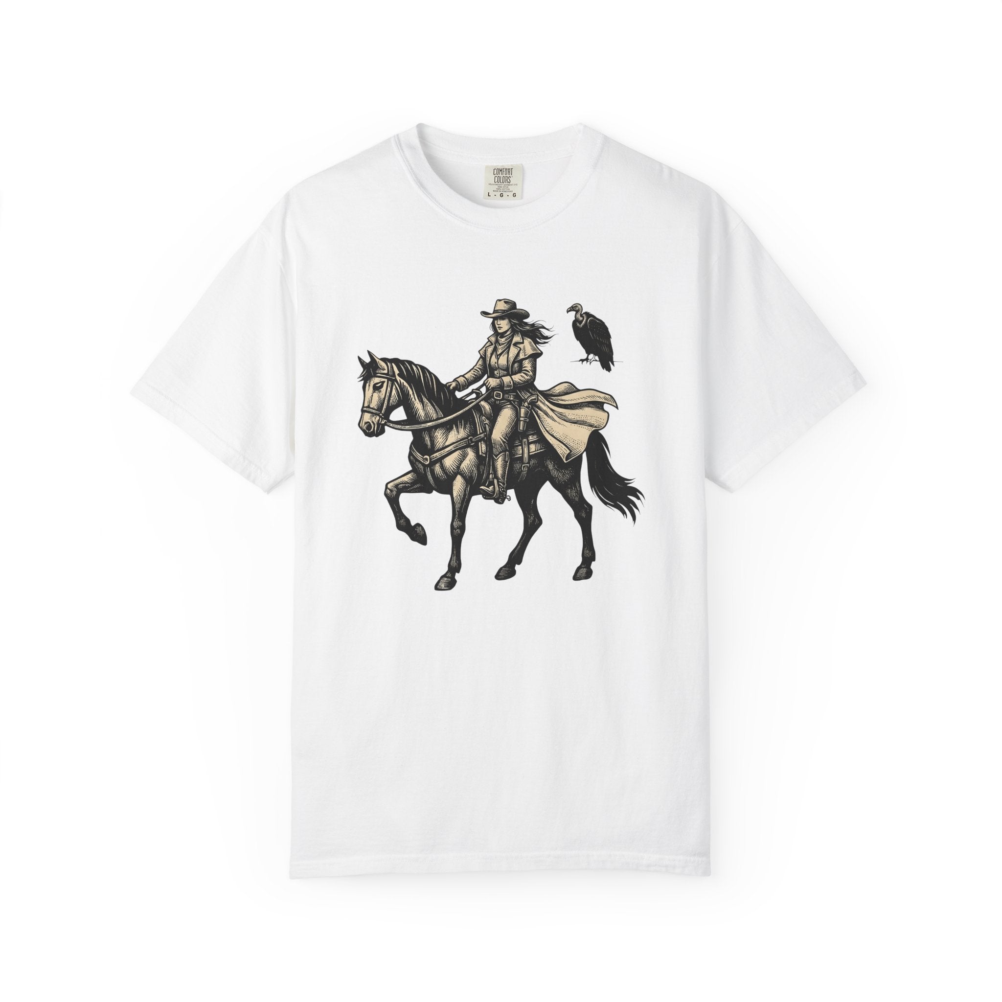 Cowgirl Horse Shirt Cowgirl Equestrian Gift Women Hand Drawn Tee Horseback T-Shirt Cowgirl Fan Handdrawn Tshirt Horse Riding Graphic Country