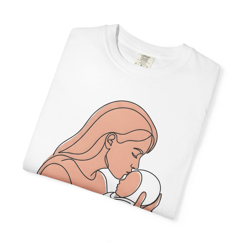 Mommy Newborn Shirt Moms Relatives Gift Women Basic Tee Mother T-Shirt Mom Fan Simple Tshirt Family Graphic Outline Blanket Tshirt