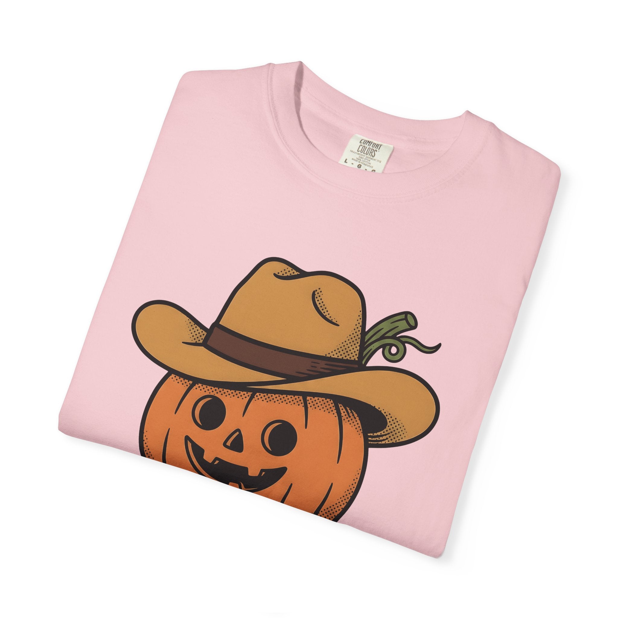 Pumpkin Rancher Shirt Halloween Country Gift Women Graphic Tee Gourd T-Shirt Horror Fan Pumpkin Graphic Hand Drawn Western Boots Tshirt