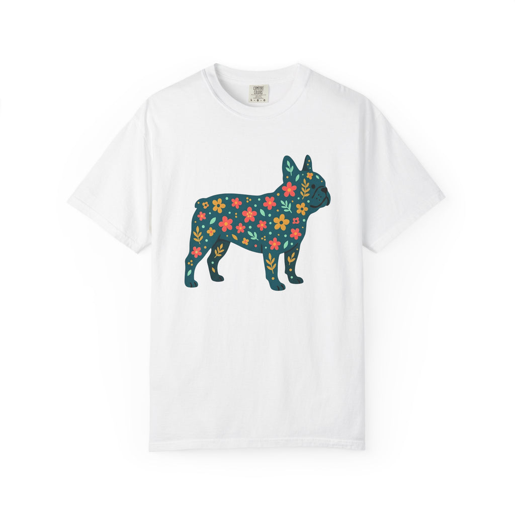 French Bulldog Shirt Dog Companion Gift Women Natural Tee Bulldog T-Shirt Dog Fan Puppy Graphic Tshirt Sleek Petals Tshirt