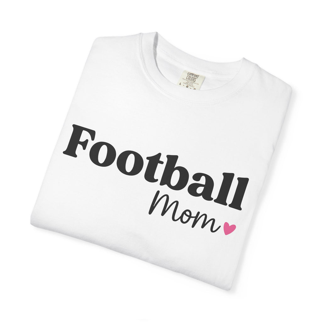 Football Mama Shirt Moms Sportswear Gift Women Sleek Tee Football Mom Mom Fan Modern Tshirt Athletic Graphic Current Heart Shape Tshirt