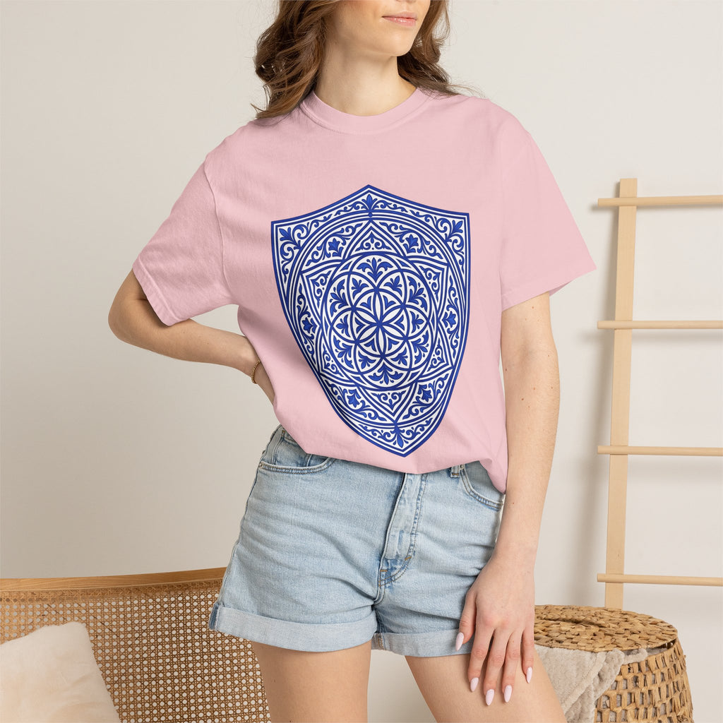 Mandala Shield Shirt Boho Chic Pattern Gift Women Boho Tee Mandala T-Shirt Bohemian Enthusiast Hippie Tshirt Design Graphic Geometric Floral