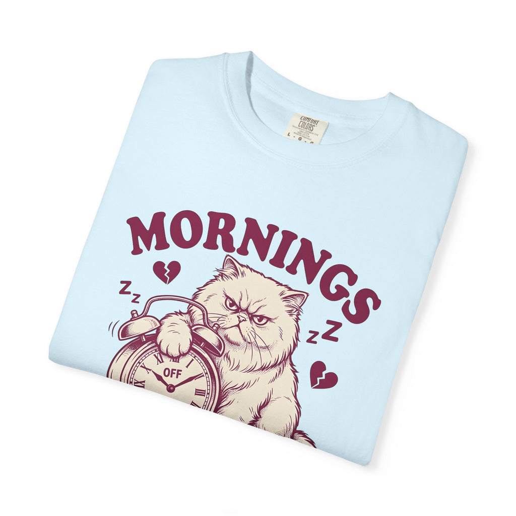 Grumpy Cat Shirt Cat Humor Gift Women Vintage Tee Kitty T-Shirt Feline Fan Retro Tshirt Funny Graphic Hand Drawn Alarm Clock Tshirt