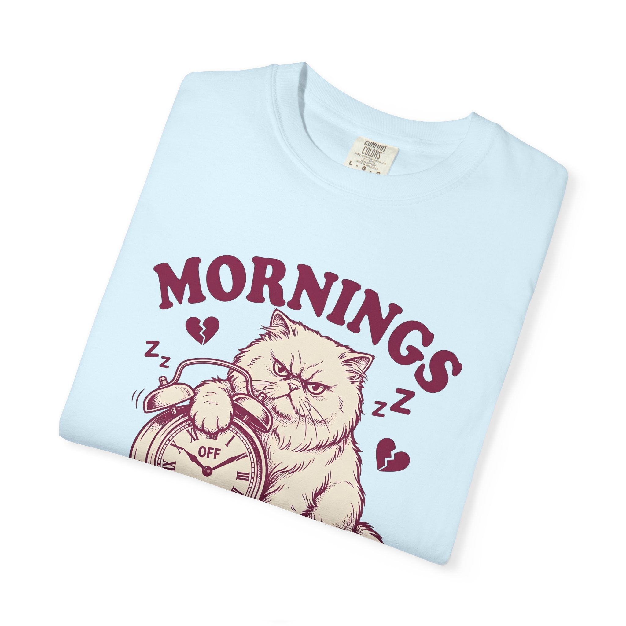 Grumpy Cat Shirt Cat Humor Gift Women Vintage Tee Kitty T-Shirt Feline Fan Retro Tshirt Funny Graphic Hand Drawn Alarm Clock Tshirt
