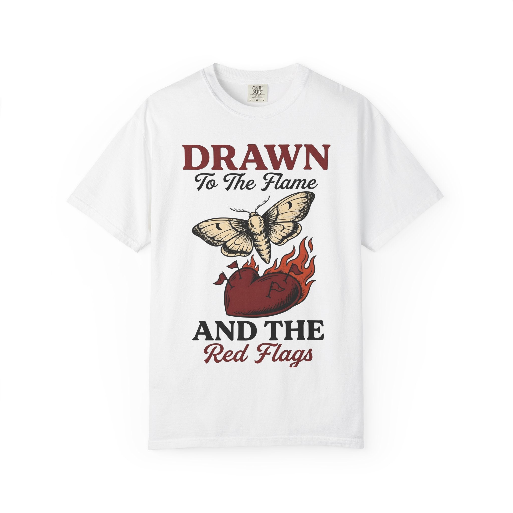 Moth Love Flame Shirt St. Valentine's Day Comedy Gift Women Antique Tee Flame T-Shirt Valentine Fan Vintage Tshirt Humor Graphic Doodle