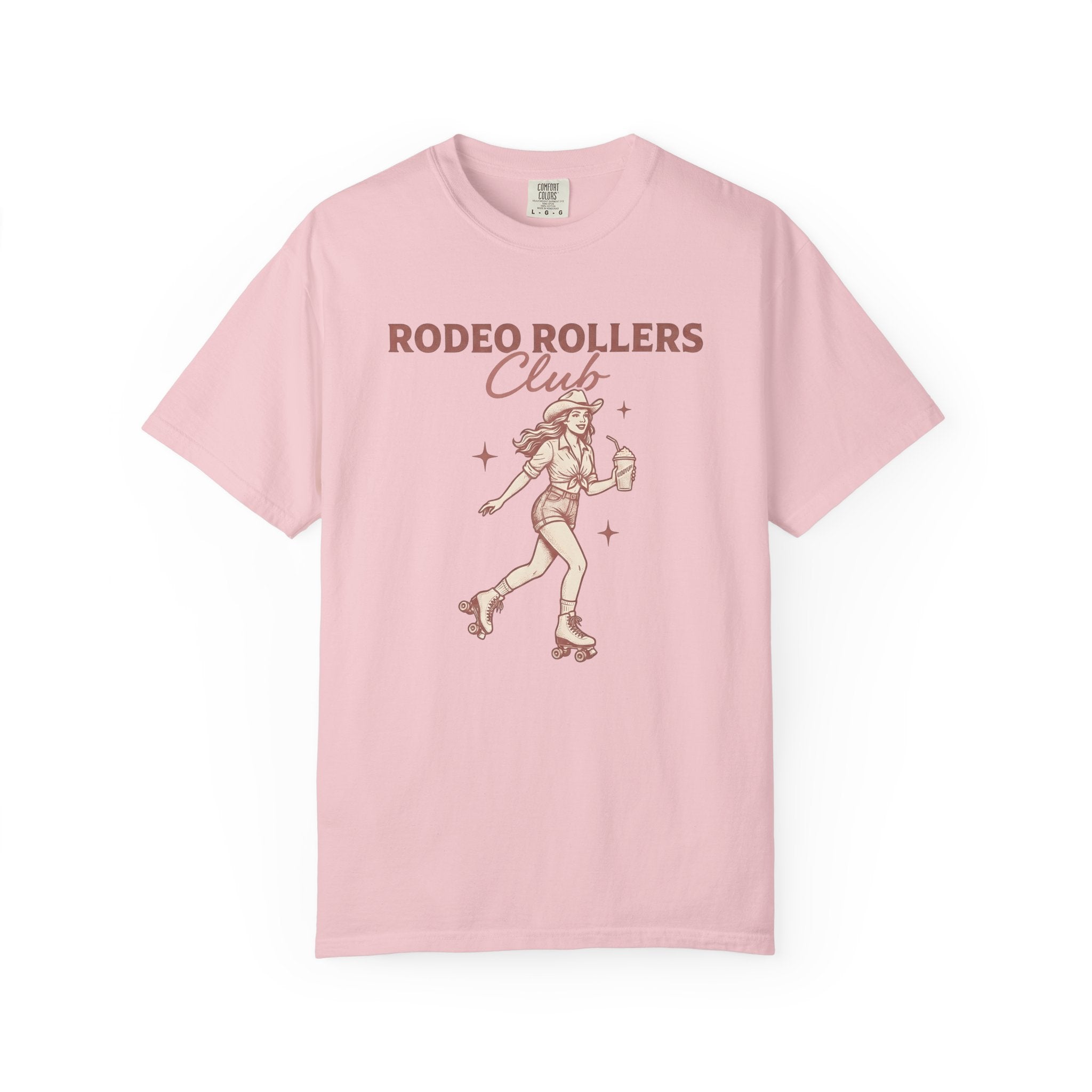 Cowgirl Roller Skates Shirt Cowgirl Retro Gift Women Vintage Tee Roller Derby T-Shirt Cowboy Fan Retro Illustration Tshirt Hand Drawn