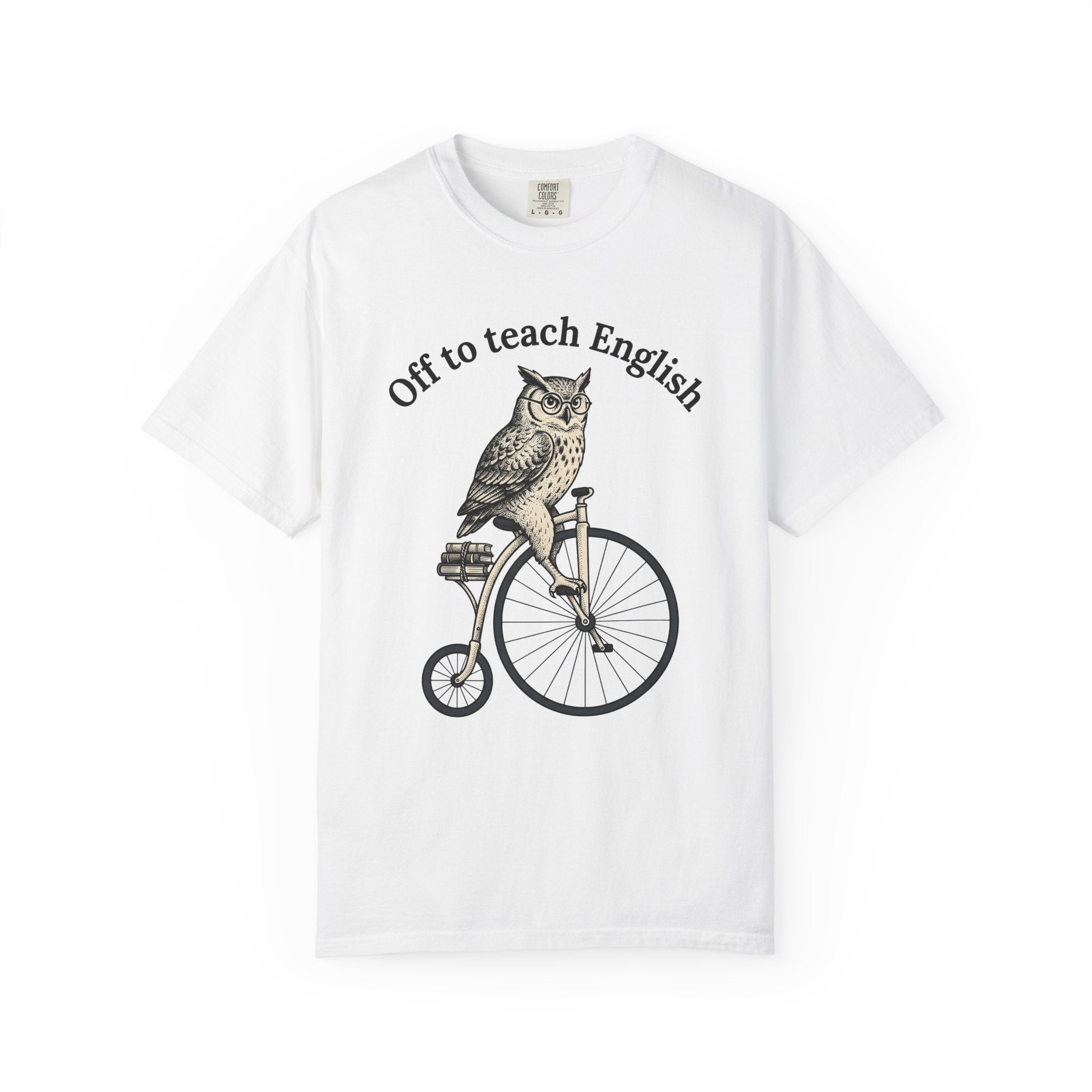 Owl Cycling Shirt Teachers Schooling Gift Women Antique Tee Hoot T-Shirt Educator Enthusiast Vintage Tshirt Classroom Graphic Line Art