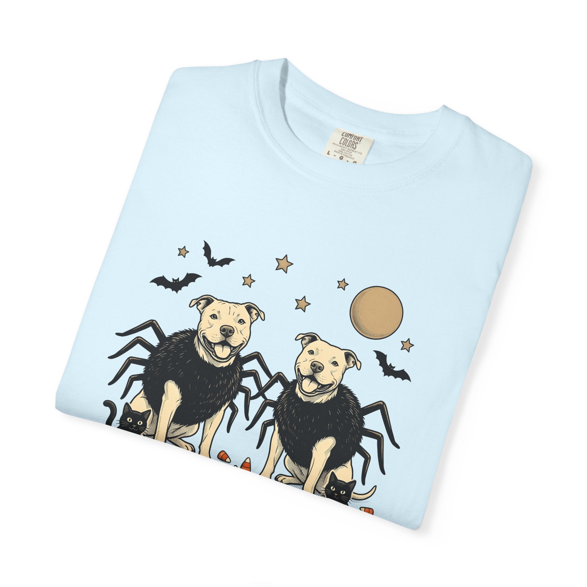 Spider Dog Shirt Dog Costume Gift Women Retro Tee Arachnid Dog T-Shirt Dog Fan Canine Graphic Design Sketch Black Cat Tshirt