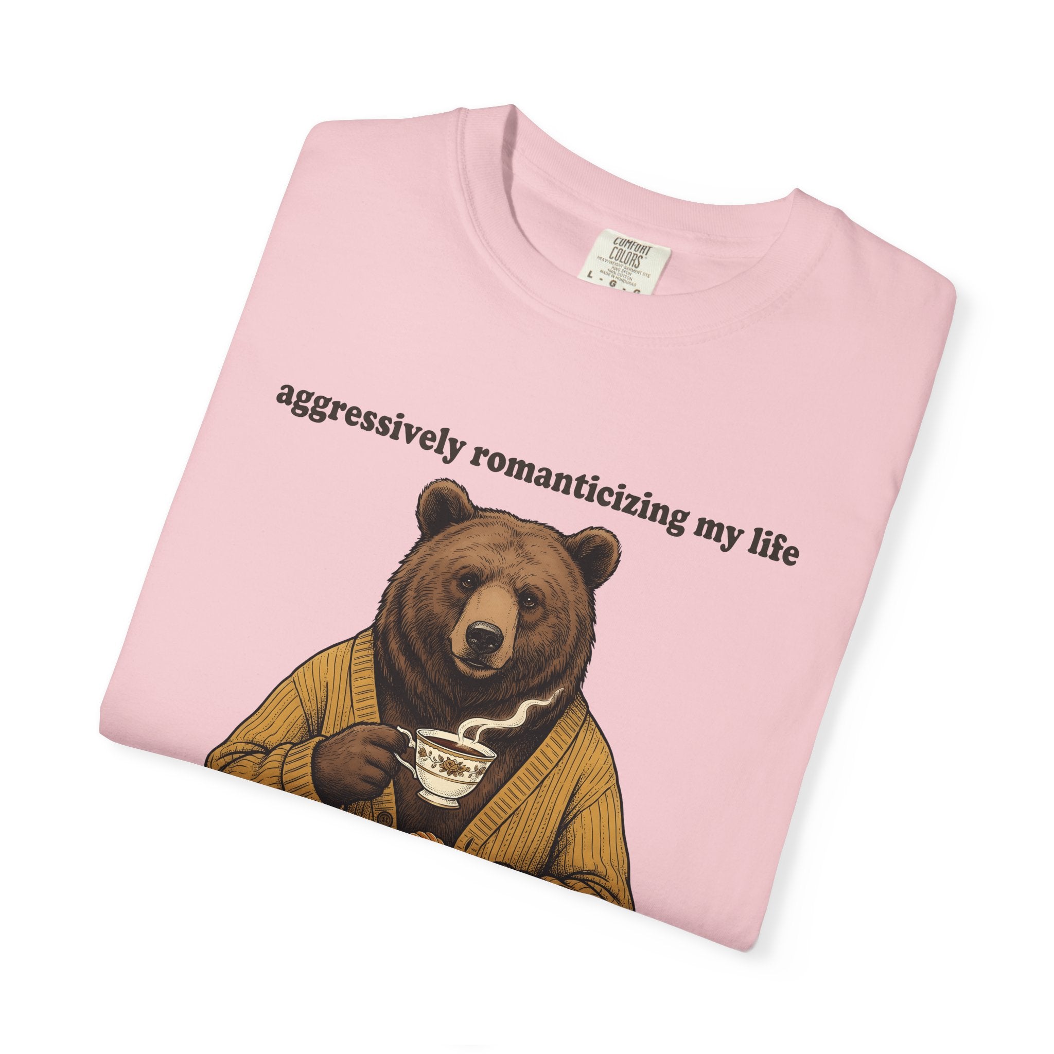 Bear Drink Shirt Funny Creatures Gift Women Classic Tee Bear T-Shirt Humor Fan Vintage Tshirt Animal Graphic Cartoon Cakes Tshirt