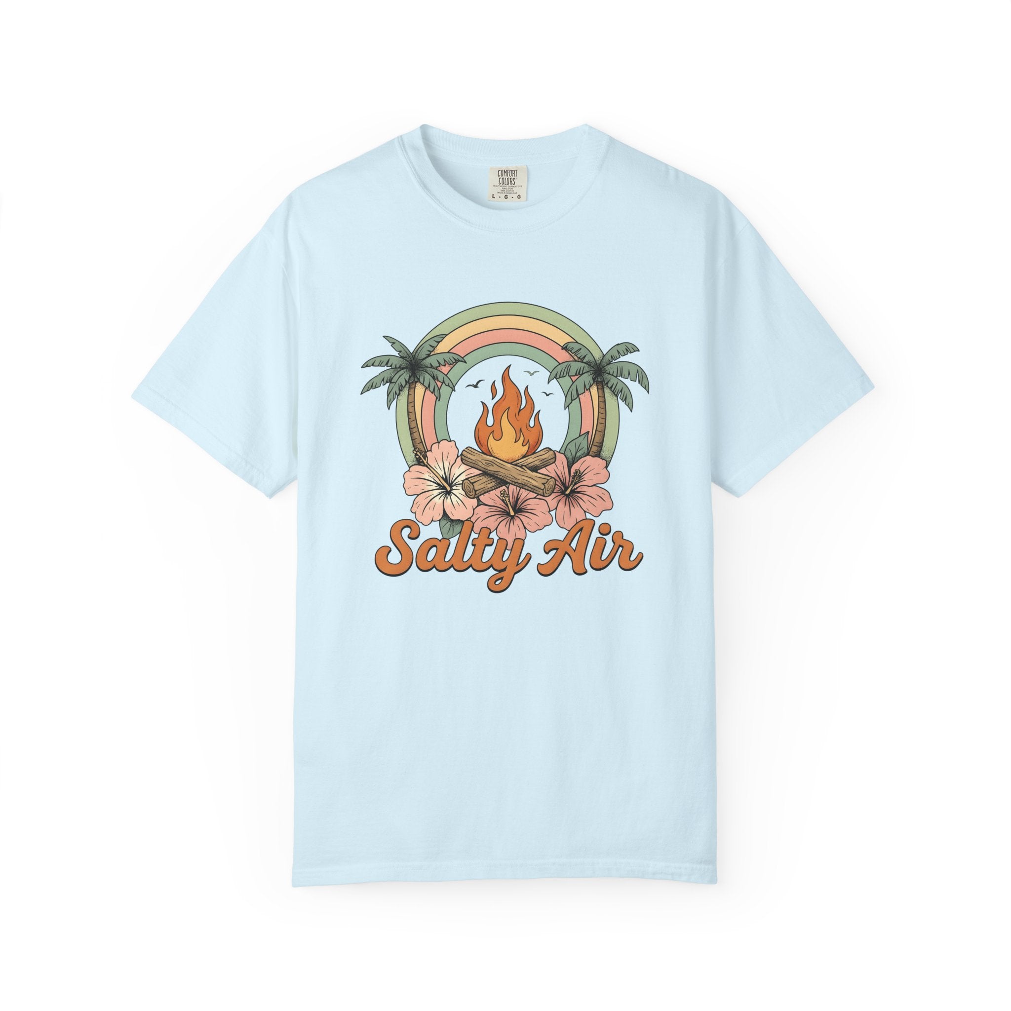 Campfire Rainbow Shirt Cottagecore Shoreline Gift Women Folk Tee Bonfire T-Shirt Homesteader Fan Rustic Tshirt Coastal Graphic Classic