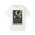 Midnight Cat Shirt Boho Chic Supernatural Gift Women Creepy Tee Black Cat T-Shirt Bohemian Fan Spooky Graphic Tshirt Classic Night Orb