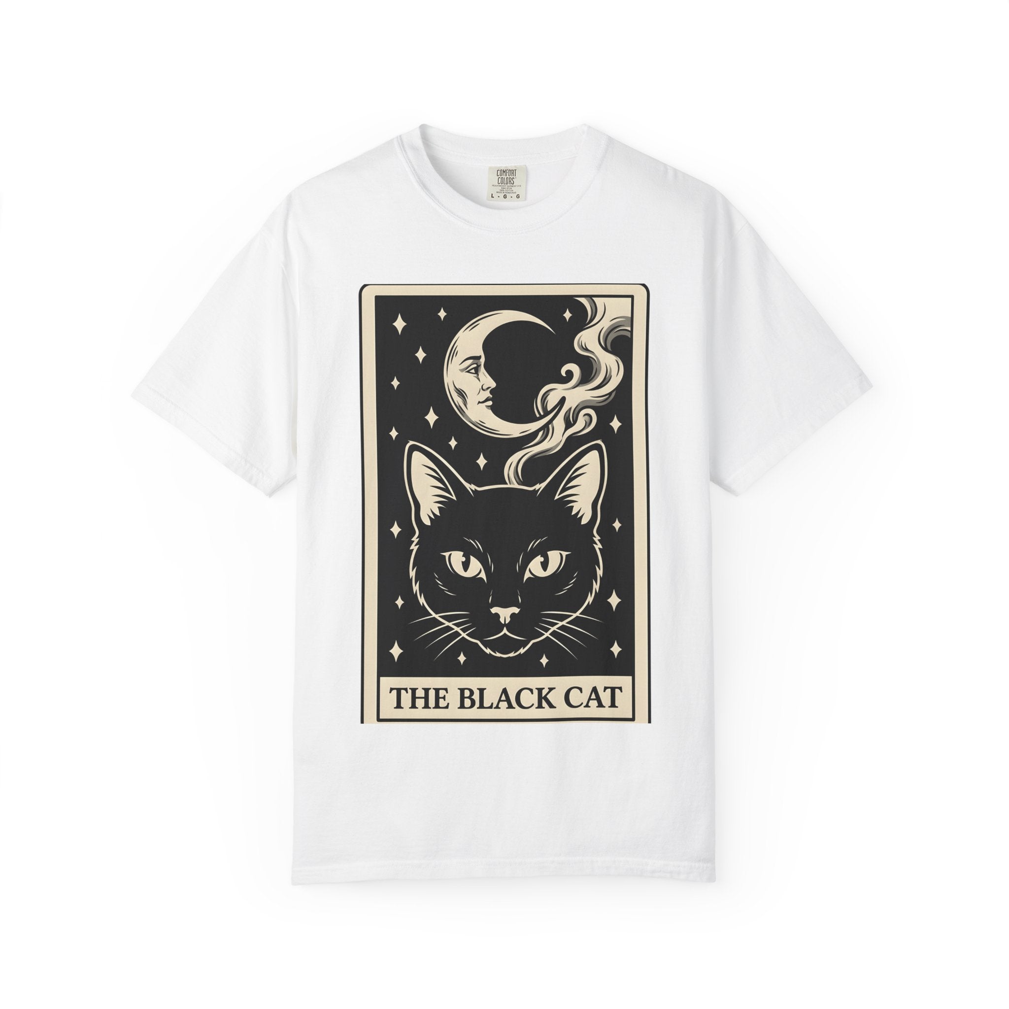 Midnight Cat Shirt Boho Chic Supernatural Gift Women Creepy Tee Black Cat T-Shirt Bohemian Fan Spooky Graphic Tshirt Classic Night Orb