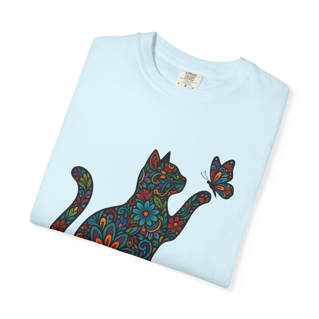 Blossom Kitty Shirt Cat Wildlife Gift Women Rustic Tee Kitten T-Shirt Cat Fan Animal Graphic Wildlife Illustration Cat Enthusiast Rustic