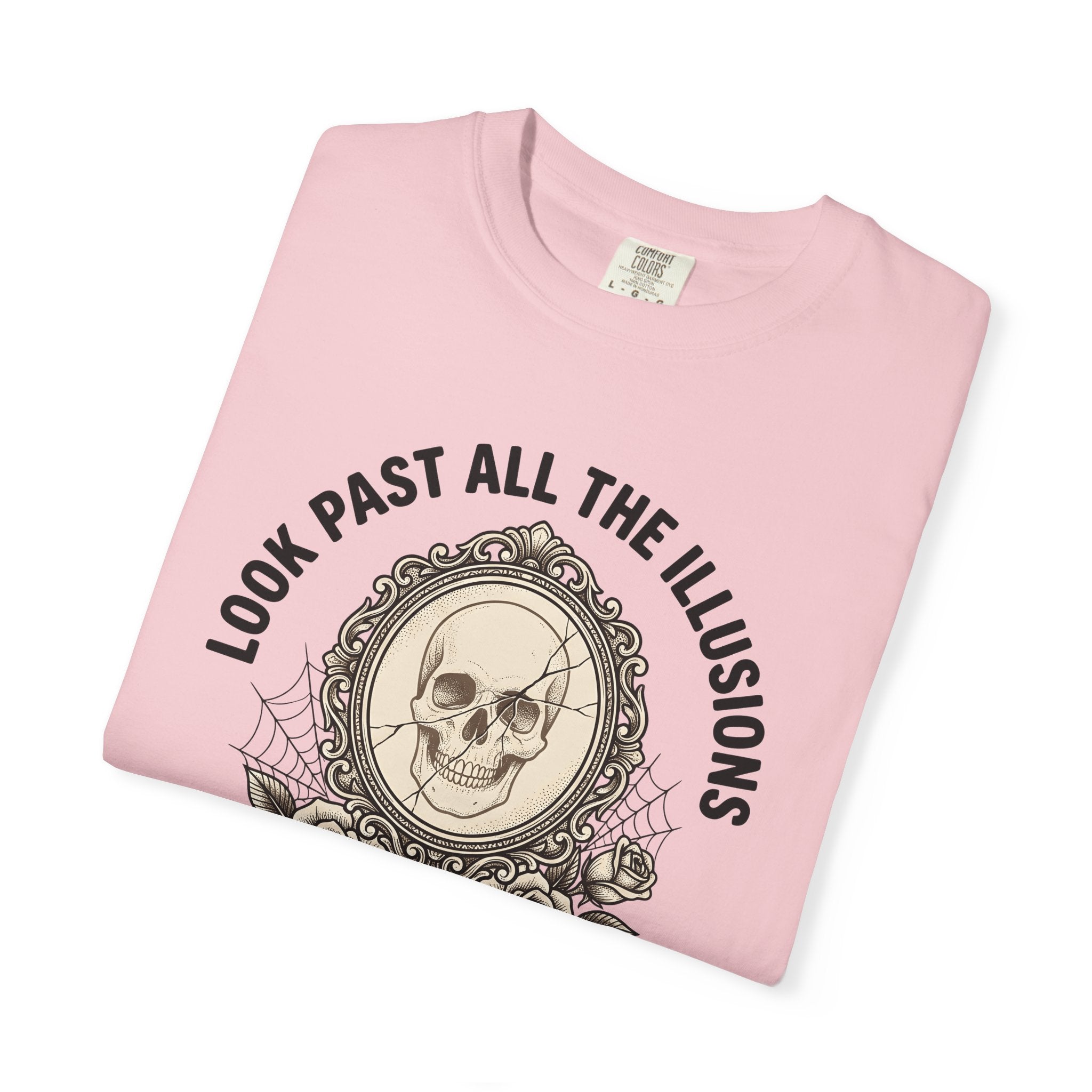Skull Face Shirt Gothic Blossom Gift Women Spooky Tee Skull T-Shirt Goth Fan Creepy Tshirt Bloom Graphic Classic Garden Rose Tshirt