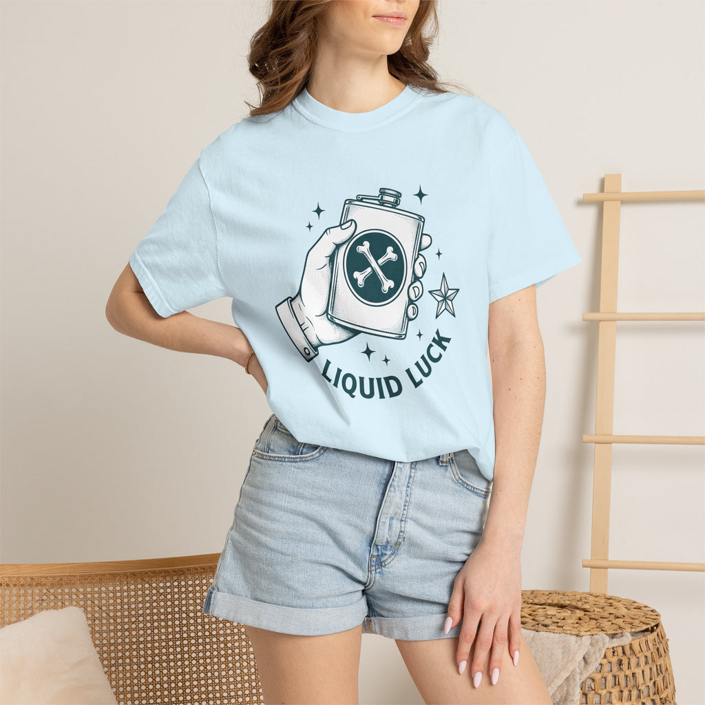 Hip Flask Shirt Lucky Alcohol Gift Women Rustic Tee Flask T-Shirt Luck Fan Booze Graphic Nostalgic Star Shape Tshirt