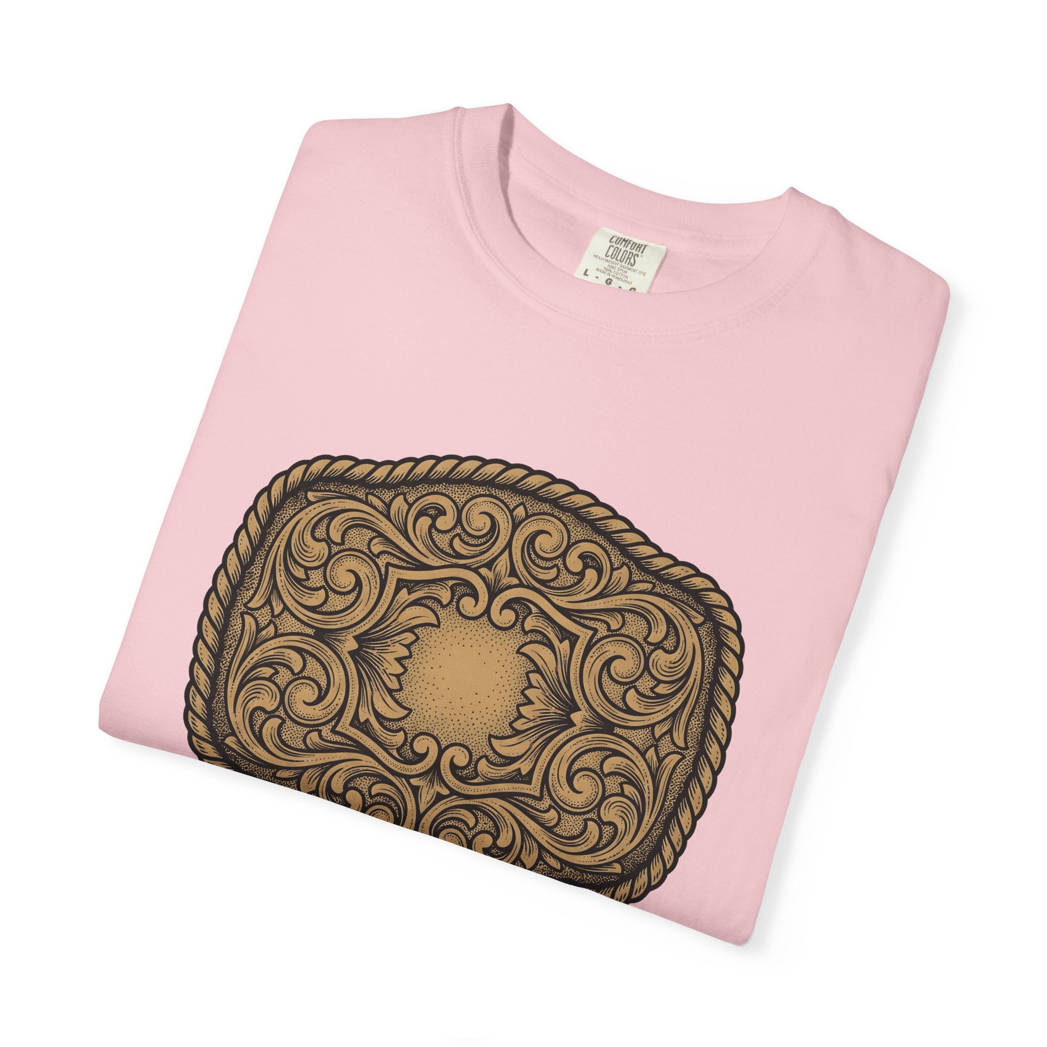Cowboy Belt Buckle Shirt Cowgirl Western Gift Women Retro Tee Belt Buckle T-Shirt Rodeo Fan Vintage Tshirt Country Graphic Sketch Flower