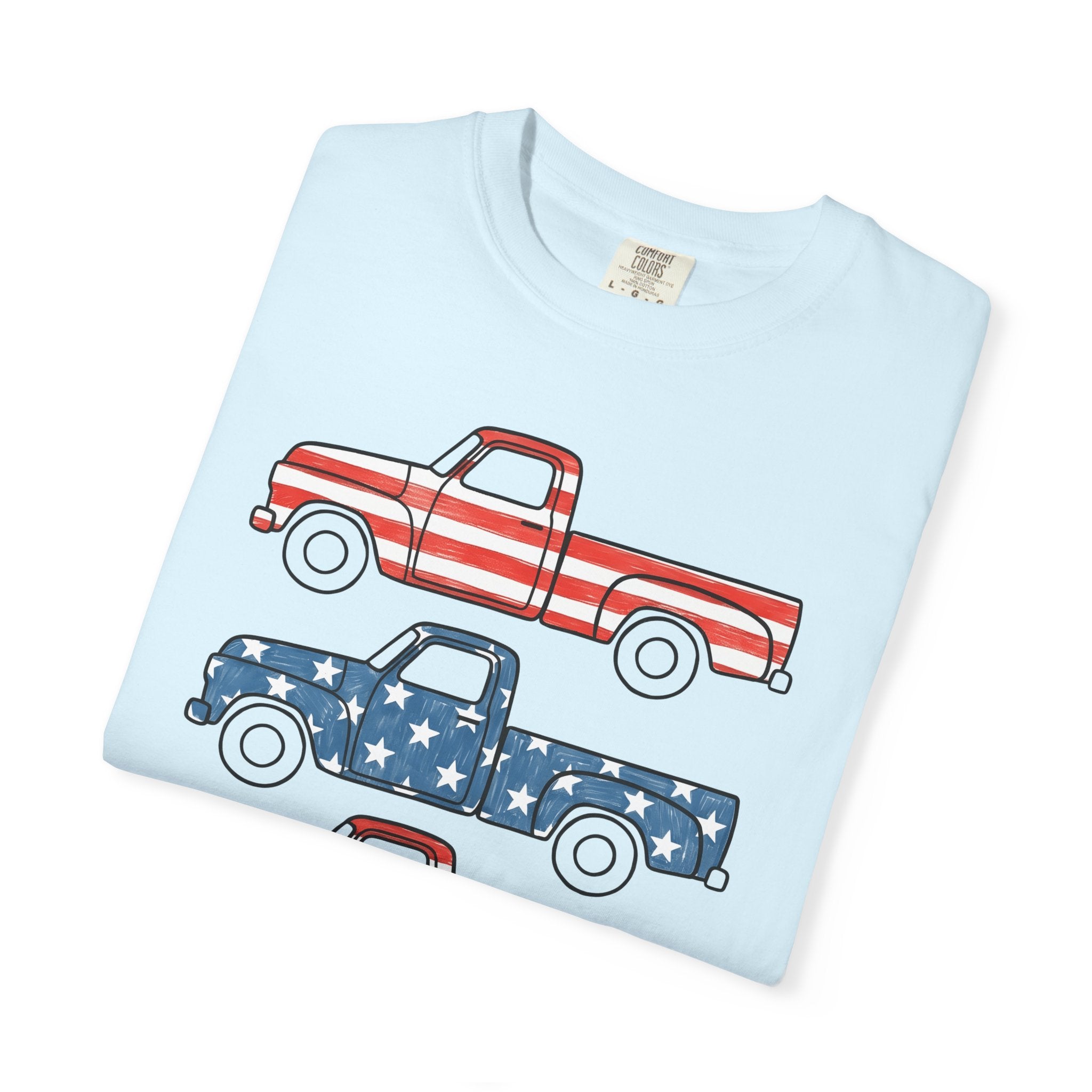 Retro Truck Shirt 4th Of July Automobile Gift Women Vintage Patriotic Tee Lorry T-Shirt Independence Day Enthusiast Classic Tshirt Car