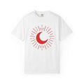 Crescent Moon Shirt Valentine's Day Astrology Gift Women Modern Tee Moon T-Shirt Valentine Fan Contemporary Tshirt Zodiac Graphic Hippie Sun