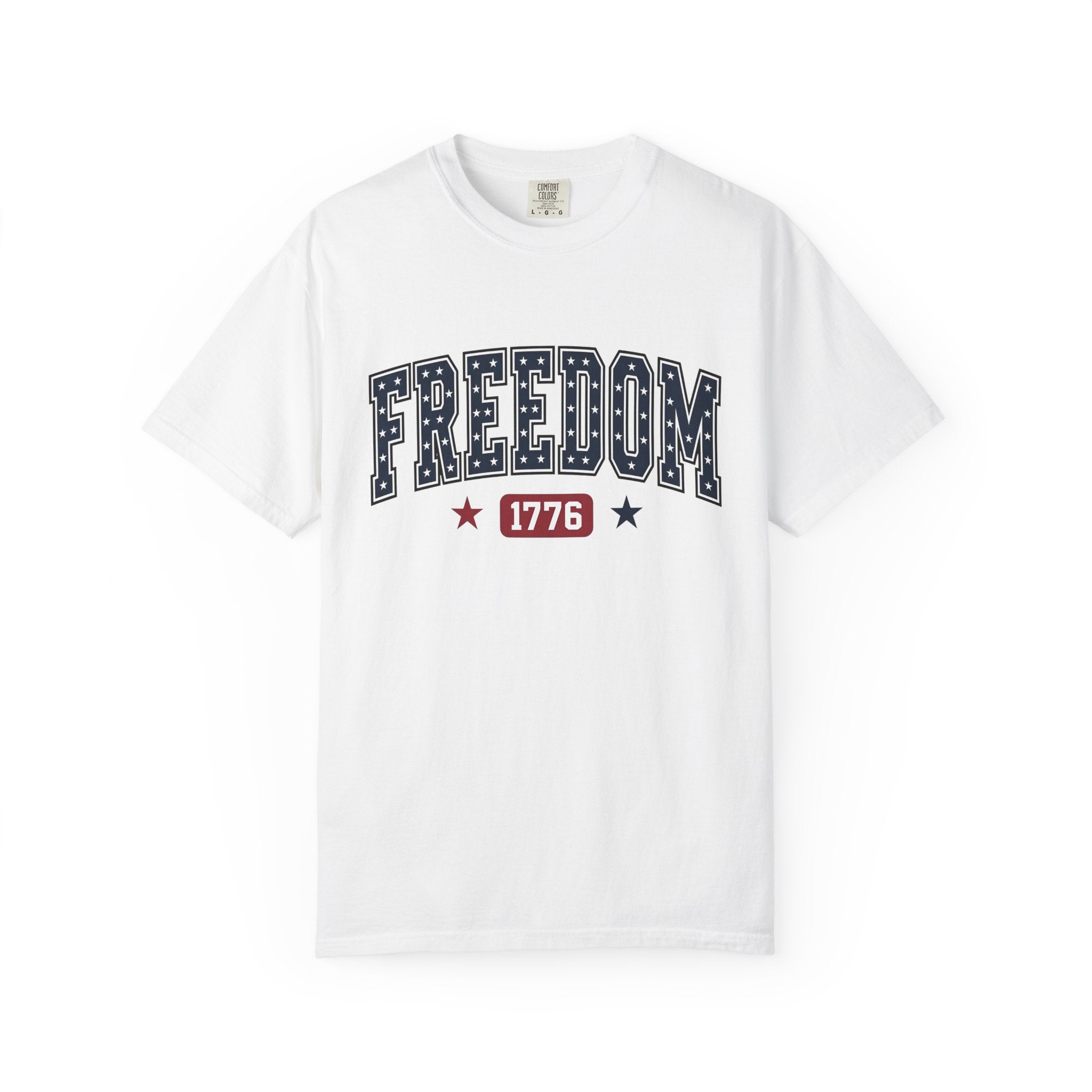 Star Pattern Text Shirt America Holiday Gift Women Patriotic Tee Typography T-Shirt American Enthusiast Retro Tshirt Celebration Graphic