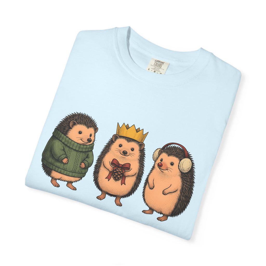 Hedgehog Group Shirt Christmas Wildlife Gift Women Adorable Tee Porcupine T-Shirt Xmas Fan Quill Graphic Tshirt Retro Pullover Tshirt