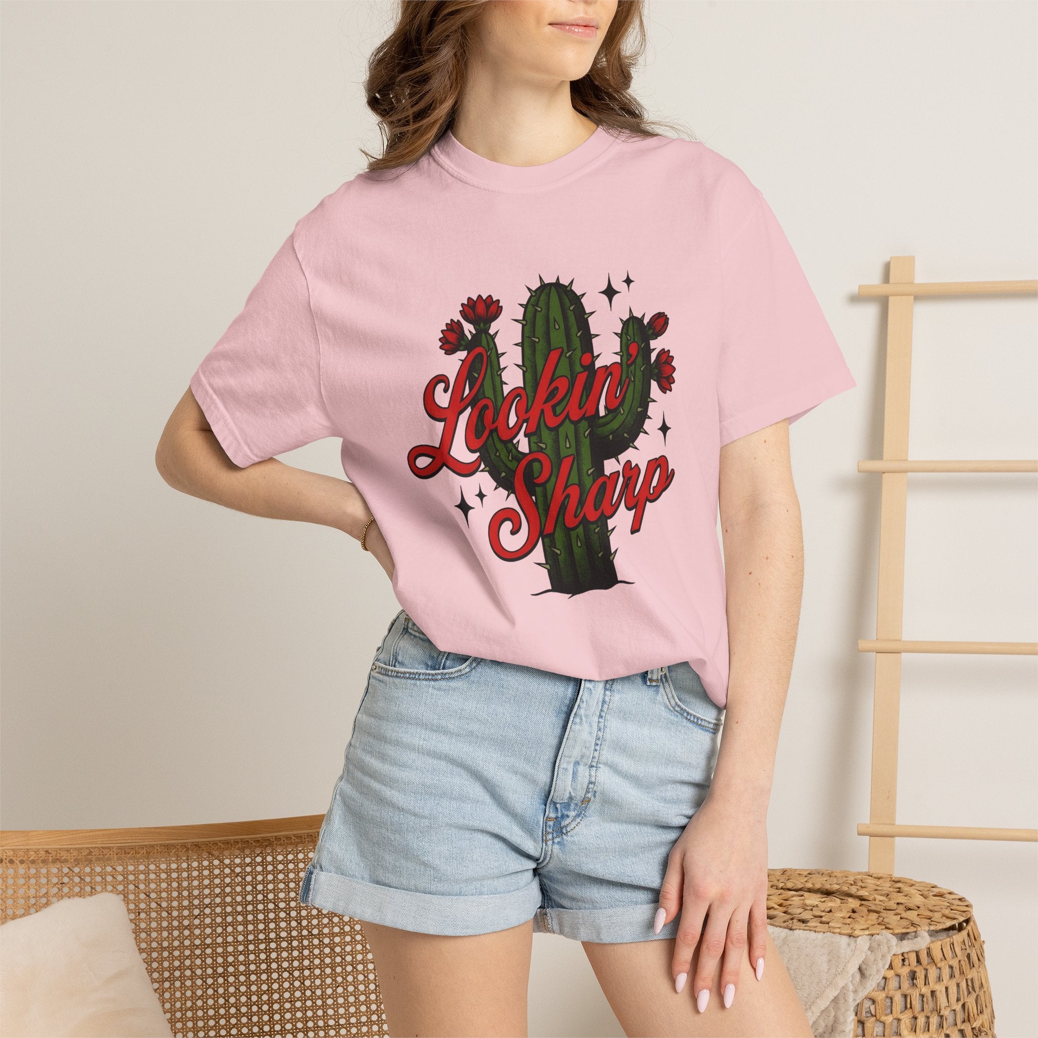 Prickly Plant Shirt Cowgirl Cowboy Gift Women Hand Drawn Tee Cactus T-Shirt Rodeo Fan Illustrated Tshirt Cowboy Graphic Folk Bloom Tshirt
