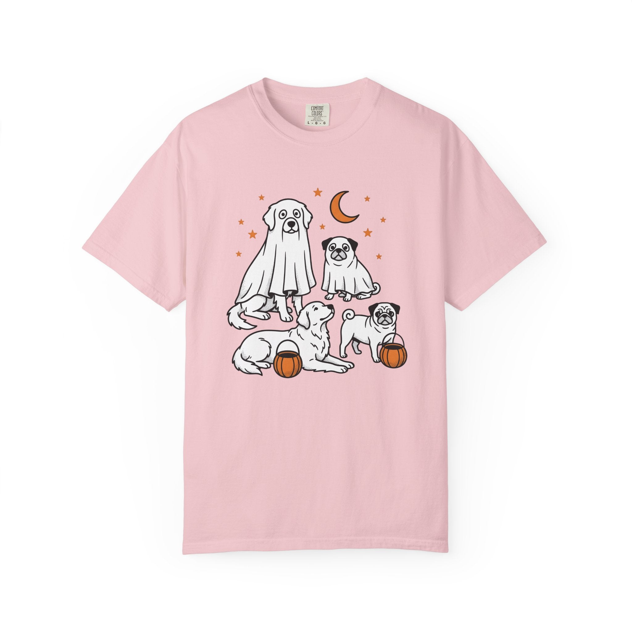 Canine Specter Art Shirt Halloween Puppy Gift Women Caricature Tee Dog Spirit T-Shirt Horror Fan Ghost Tshirt Puppy Graphic Line Art Squash
