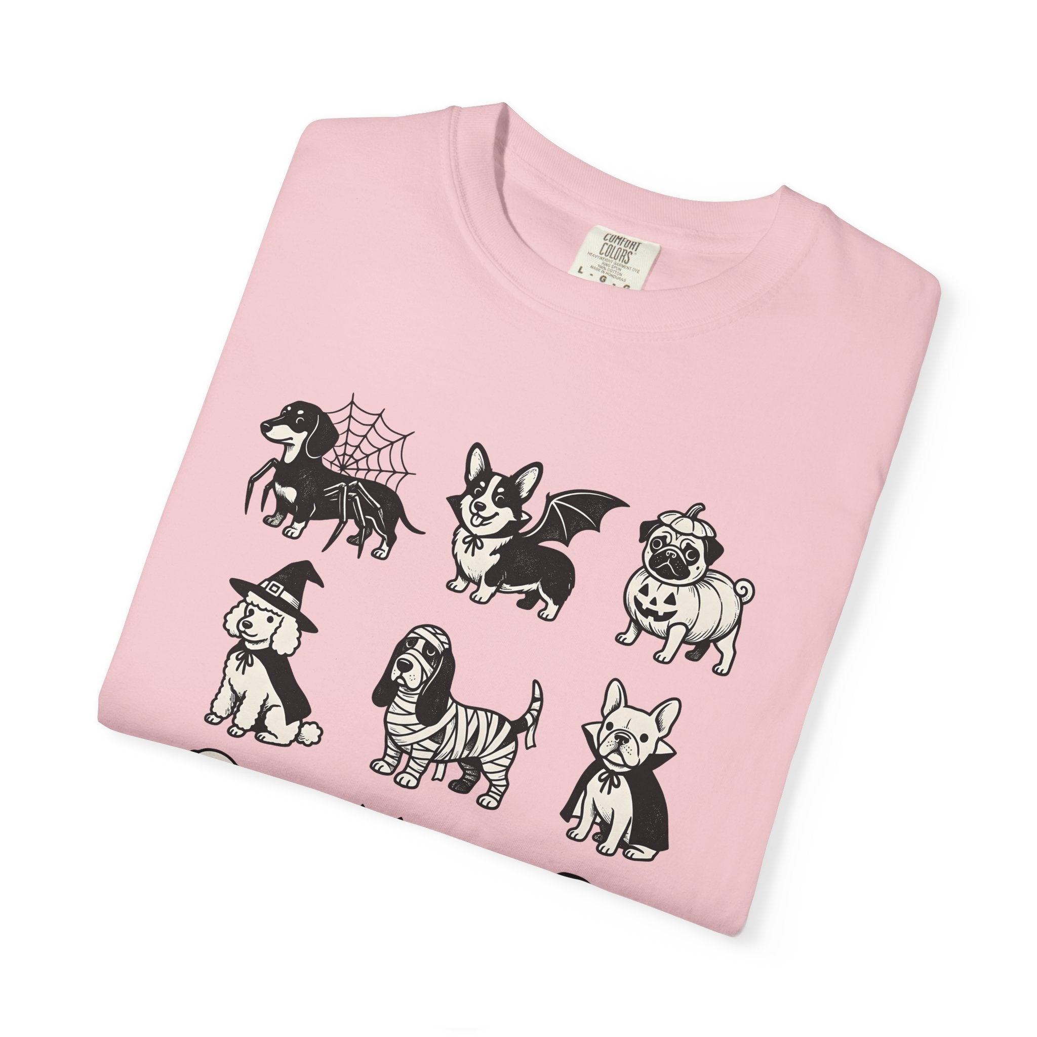 Scary Dogs Shirt Dog Celebration Gift Women Funny Tee Frightful Dogs T-Shirt Dog Fan Spooky Graphic Party Illustration Retro Tshirt Old