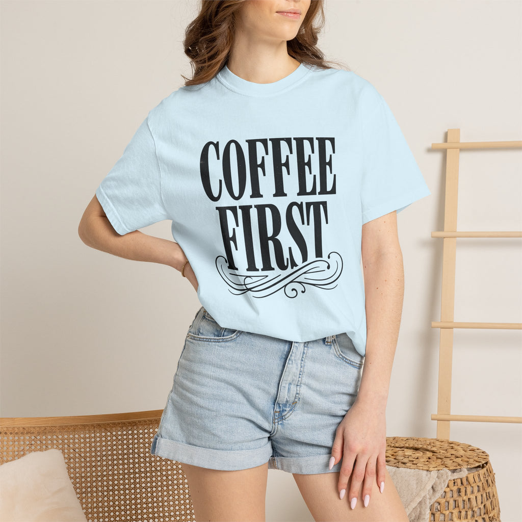 Coffee Quote Shirt Mom Coffee Gift Women Bold Vintage Tee Coffee T-Shirt Mom Fan Vintage Tshirt Caffeine Graphic Retro Swirl Accent Tshirt